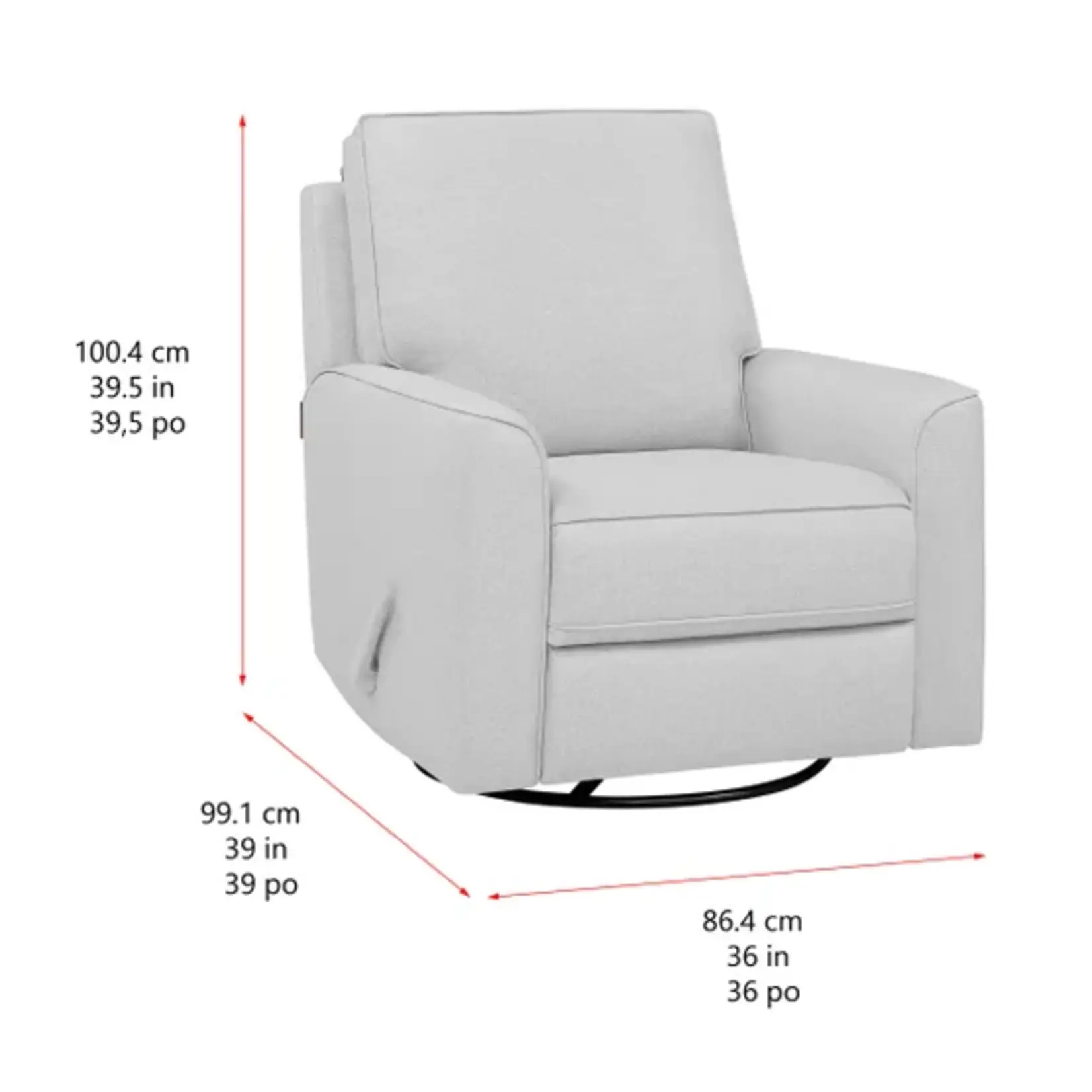 True Innovations #1695461 - True Innovations Paxley Fabric Swivel Glider Recliner