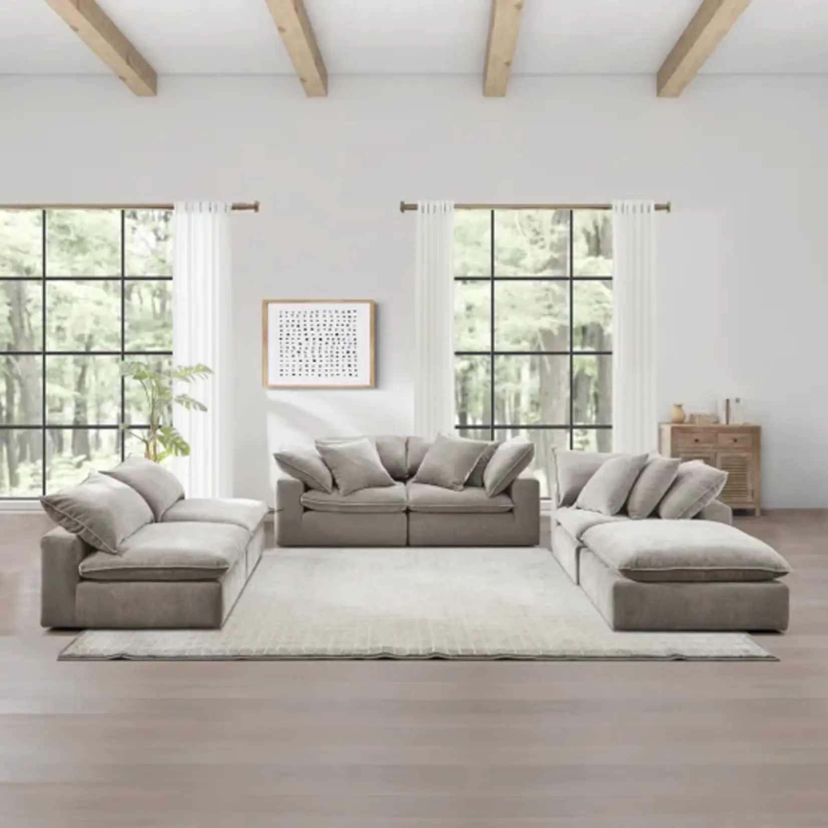 #1783065 - Sereen 6-piece Fabric Modular Sectional, Taupe