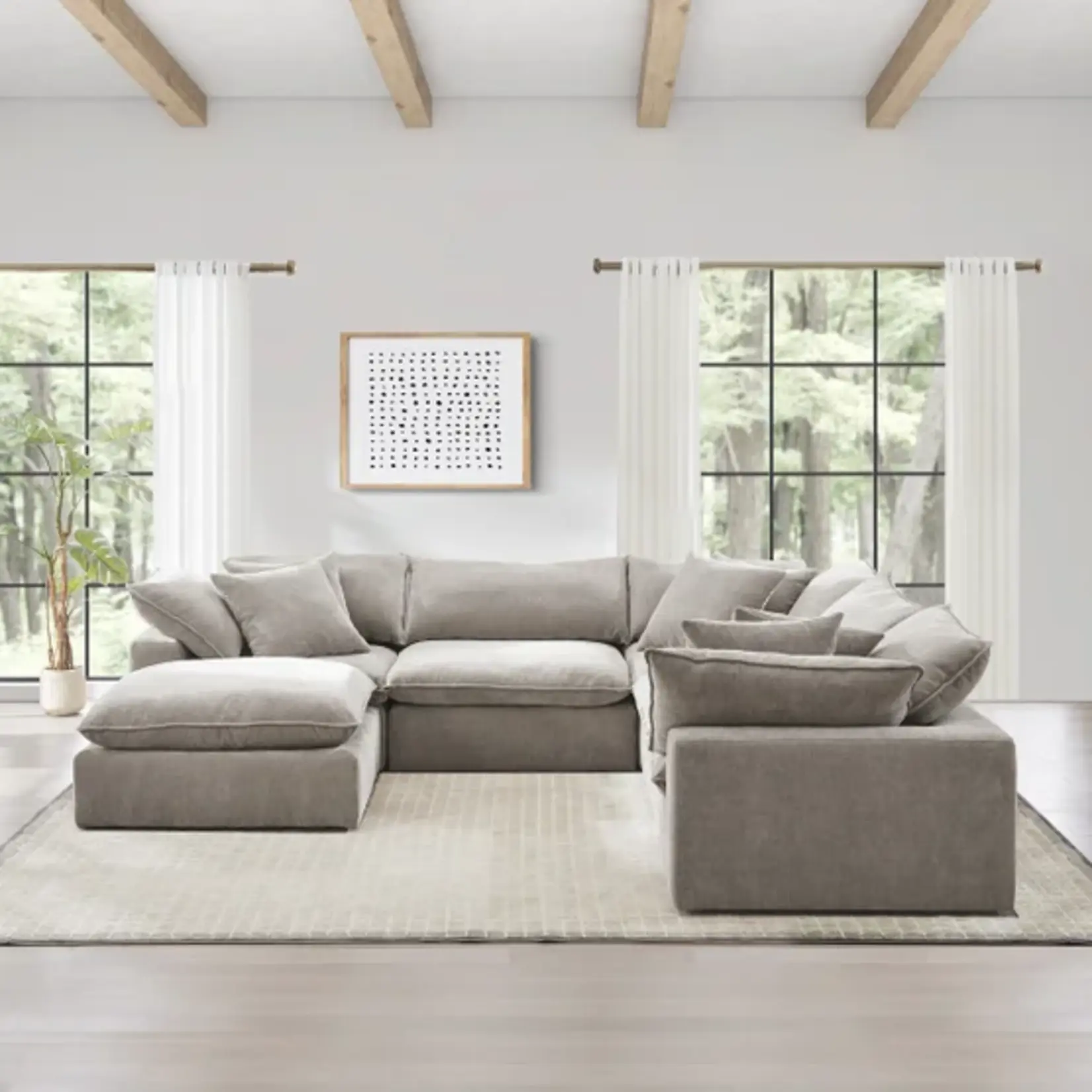 #1783065 - Sereen 6-piece Fabric Modular Sectional, Taupe