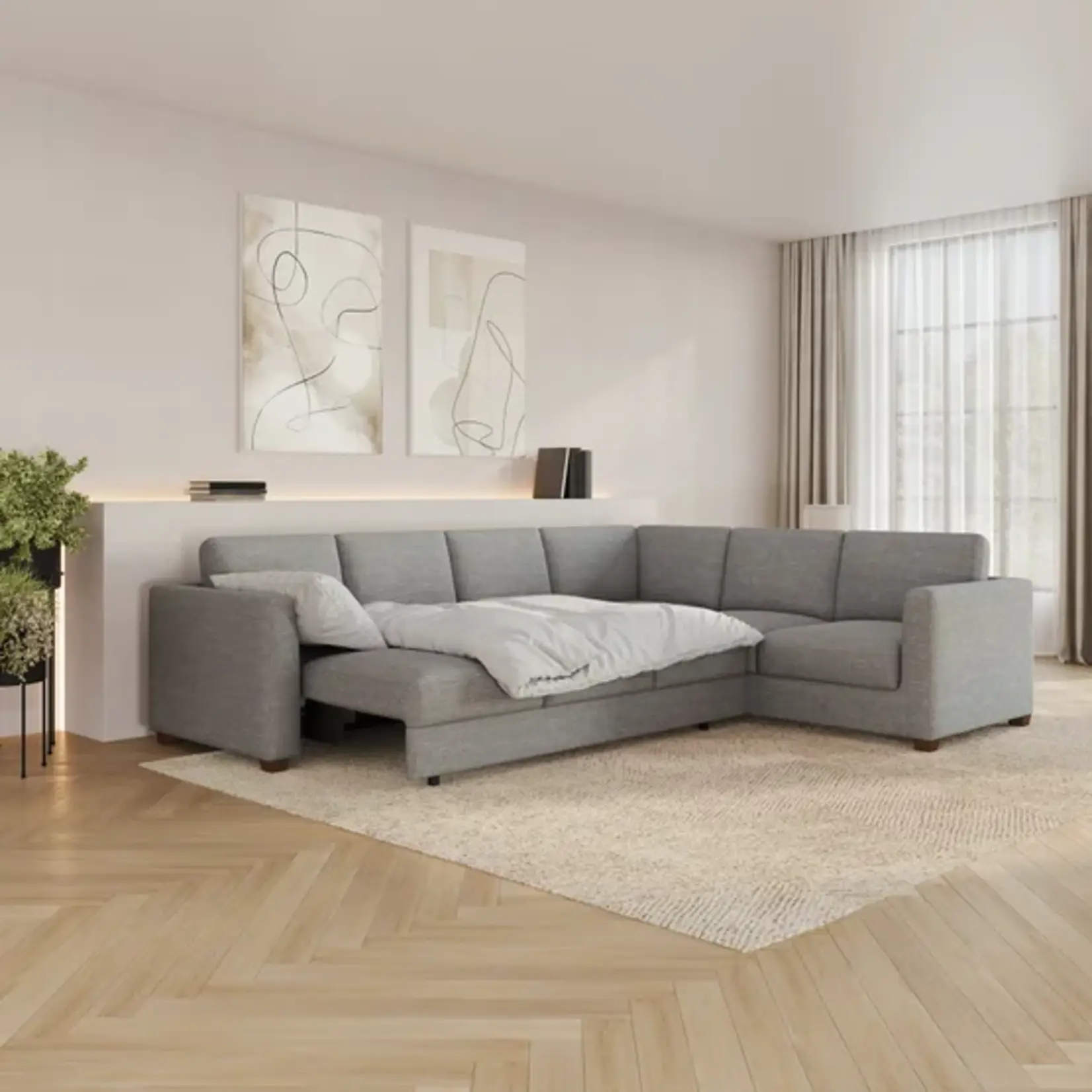 #1783245 - Thomasville Caler Convertible Sleeper Sectional with Storage