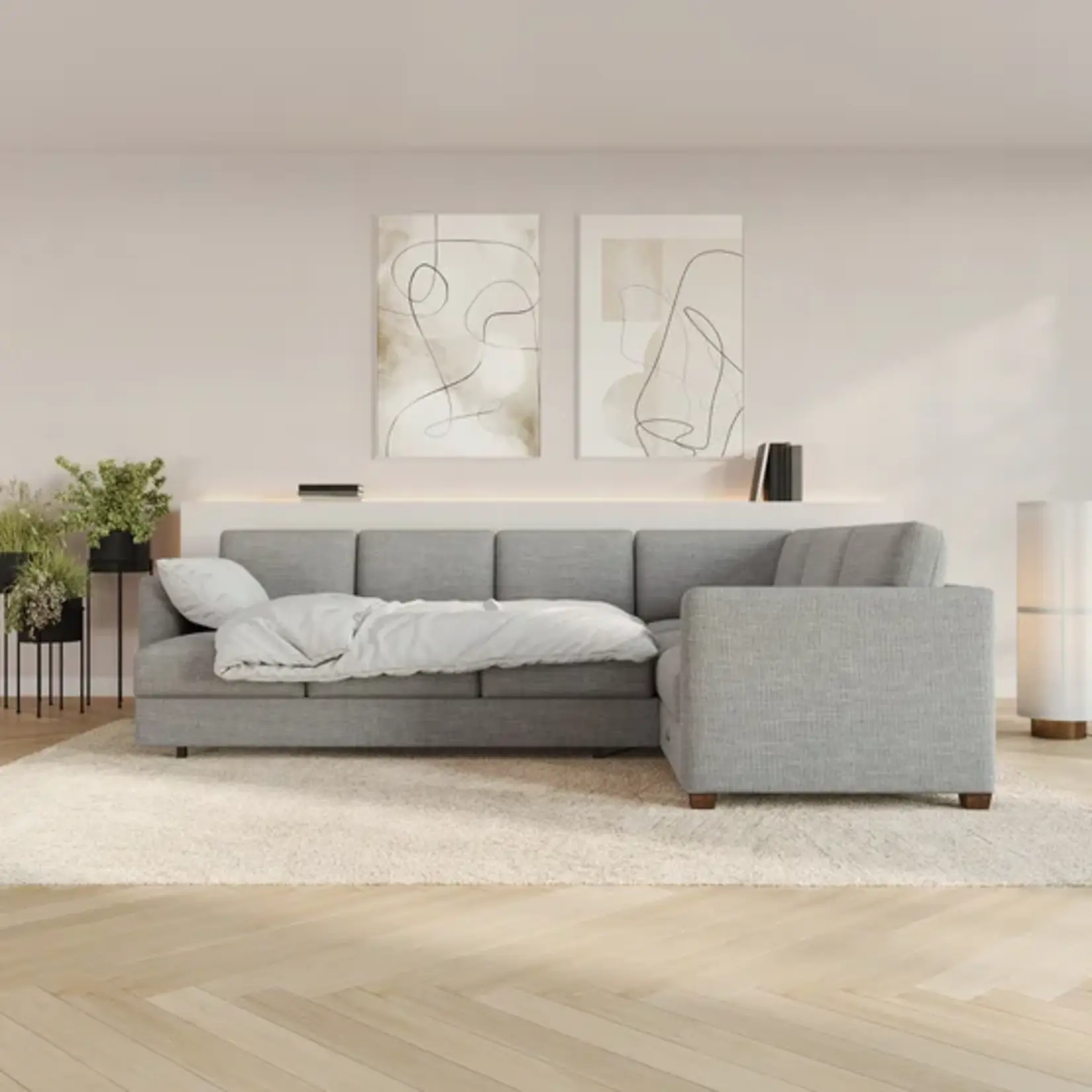 #1783245 - Thomasville Caler Convertible Sleeper Sectional with Storage