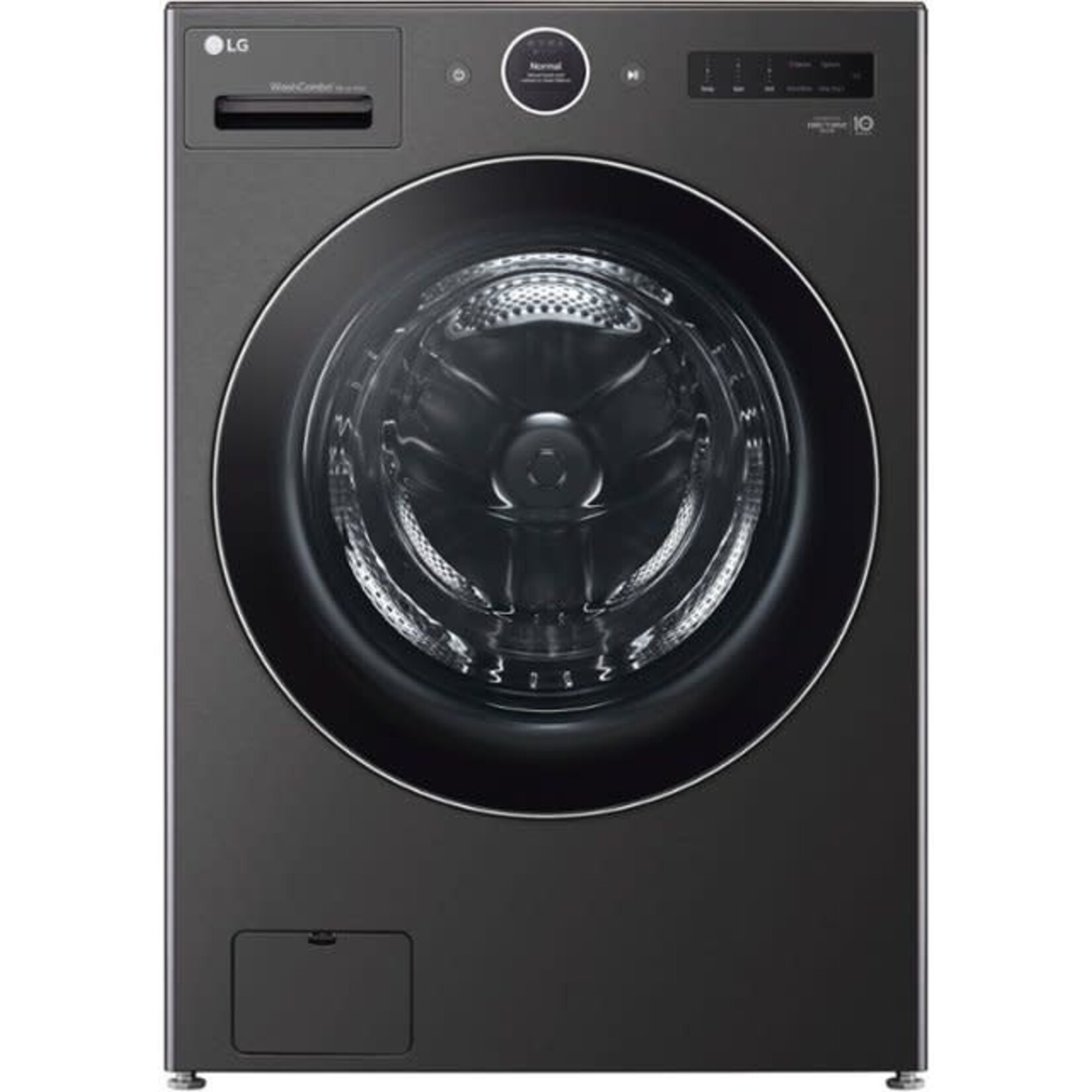 LG #New WM6998HBA - LG 5.0 cu. ft. Mega Capacity Smart Front Load Electric All-in-One Washer Dryer Combo with TurboWash360 WiFi in Black Steel