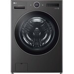 LG #WM6998HBA - LG 5.0 cu. ft. Mega Capacity Smart Front Load Electric All-in-One Washer Dryer Combo with TurboWash360 WiFi in Black Steel