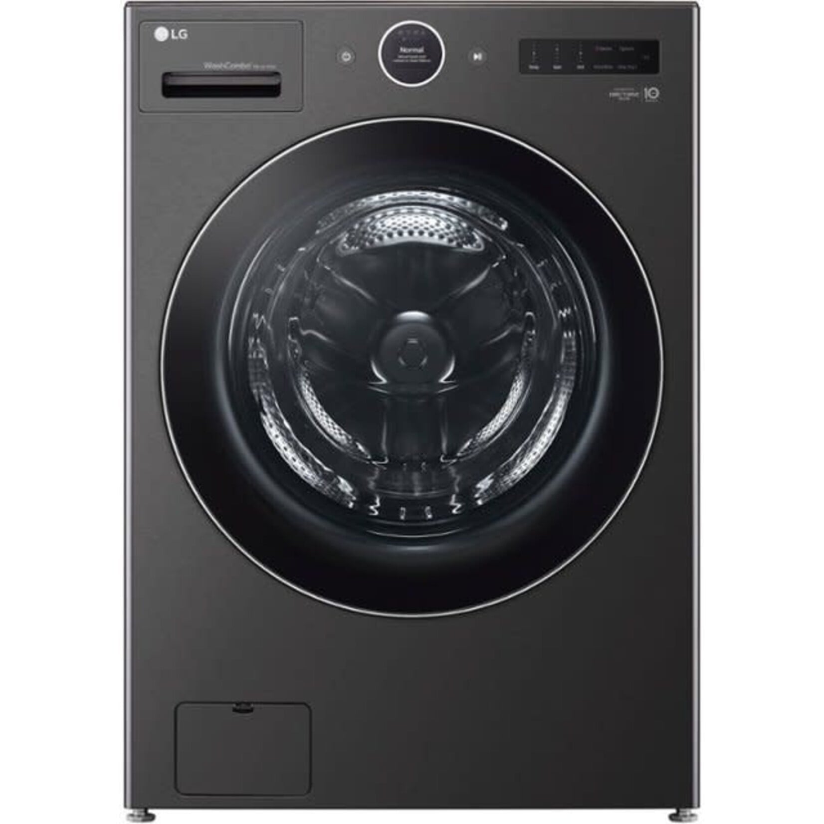LG #WM6998HBA - LG 5.0 cu. ft. Mega Capacity Smart Front Load Electric All-in-One Washer Dryer Combo with TurboWash360 WiFi in Black Steel