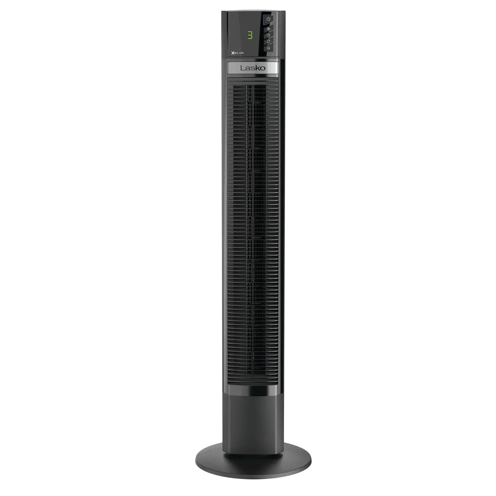 Lasko #T48335 - 48 in. Xtra Air 4-Speed Tower Fan in Black with Carry Handle, Oscillating, Remote Control, Nighttime Setting, Timer