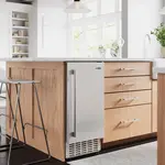 Koolmore #KM-BIM66-NSS - 15 in. Built-in Residential Pearl Ice Nugget Maker, 66 lb./day, with Drain Pump in Stainless-Steel