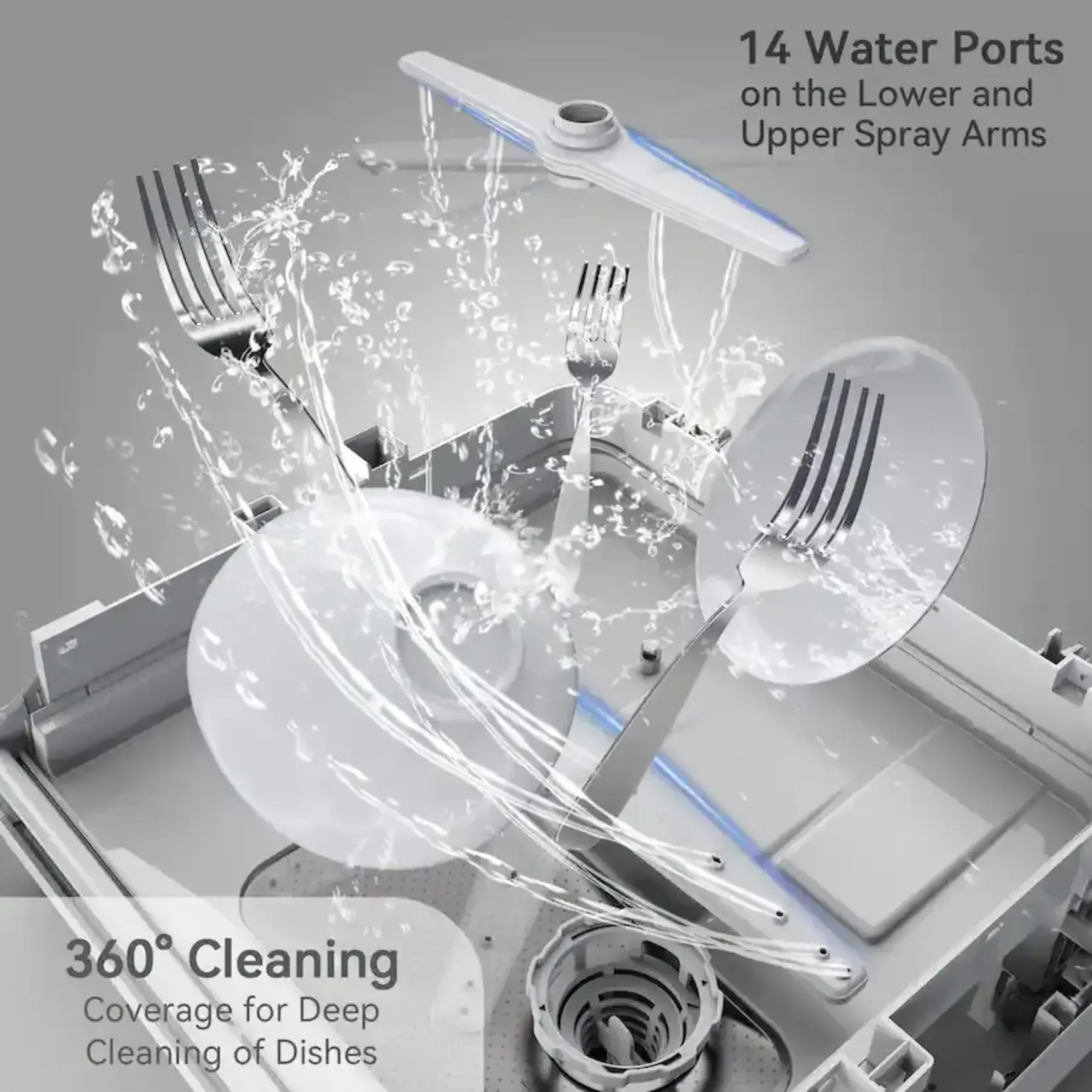 #DW-01 - 16.5 in. Countertop Dishwasher in White with 3-Cycles, 6-Modes, 4-Place Settings Capacity, 40 dBA