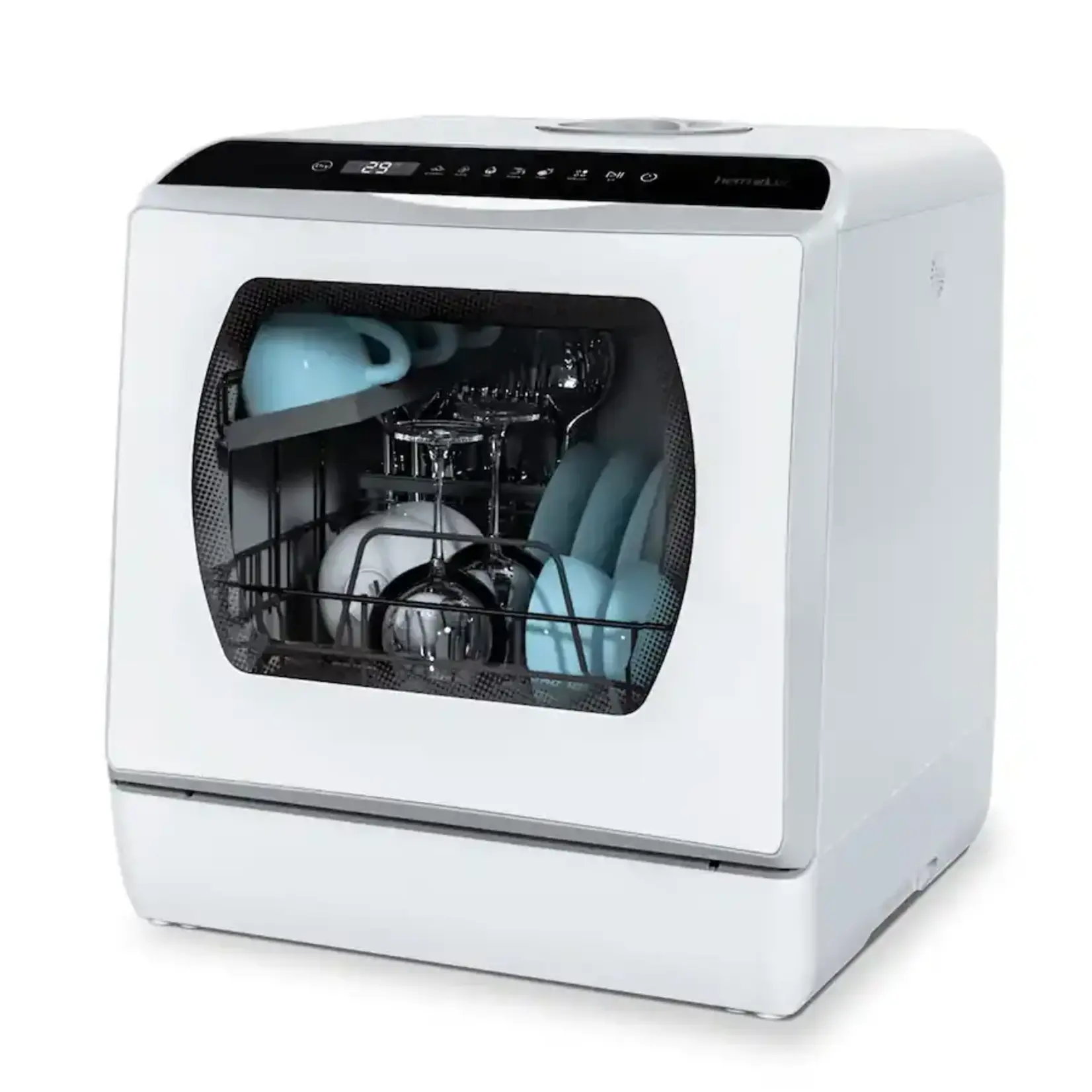 SIMZLIFE 16.5 in. Countertop Dishwasher in White with 3-Cycles, 6-Modes, 4-Place Settings Capacity, 40 dBA
