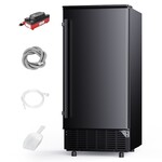 14.96 in. 80 lb./24H Undercounter/Freestanding Full Size Cubes Ice Maker in Sliver, 25 lb. Storage