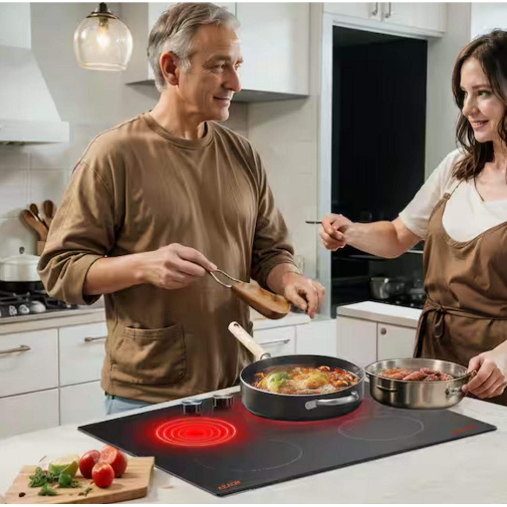 VEVOR #LT4-79 - VEVOR Black Elements Electric Cooktop 24 in. 4-Burners Built-in Electric Stove Top 6000-Watt Ceramic Top Radiant Cooktop