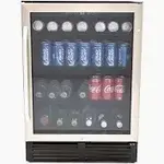 YD150CB Hooure 23.4 in. Built-in/Freestanding Outdoor Beverage Center in Stainless Steel with Childproof Lock and Adjustable Shelves