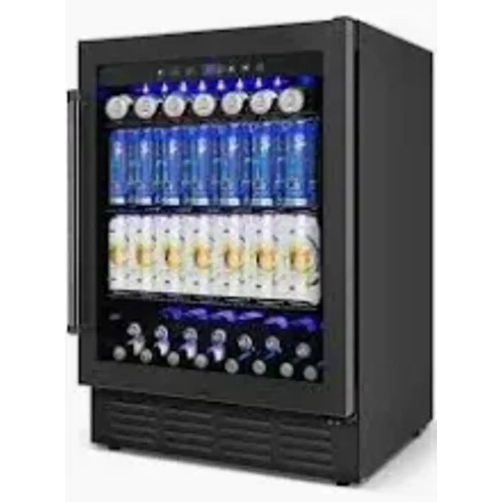 HOOURE YD150CB Hooure 23.4 in. Built-in/Freestanding Outdoor Beverage Center in Stainless Steel with Childproof Lock and Adjustable Shelves