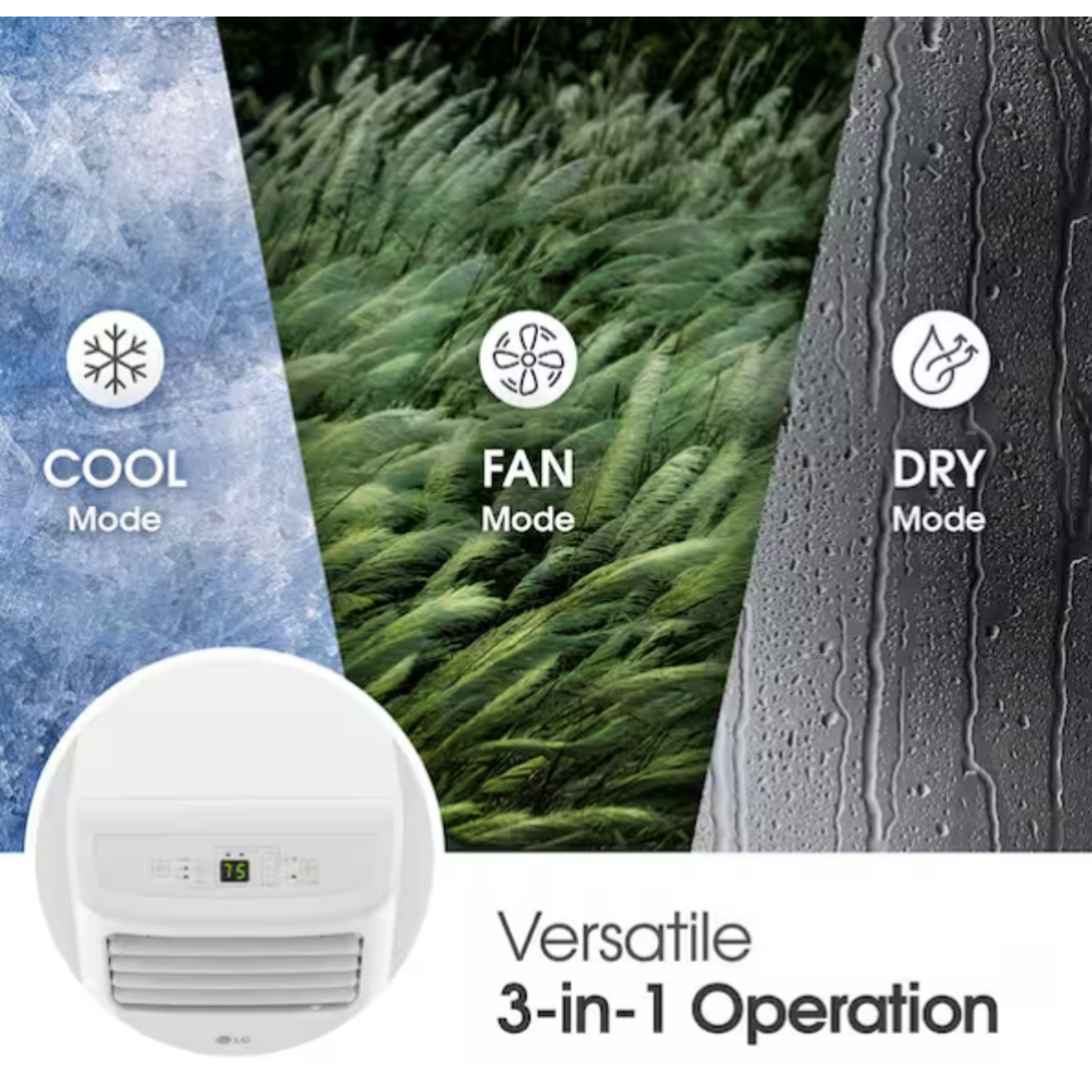 LG #LP0624WFR -  LG 6,000 (DOE) BTU 115-Volt Portable Air Conditioner Cools 250 Sq. Ft. with Dehumidifier and LCD Remote