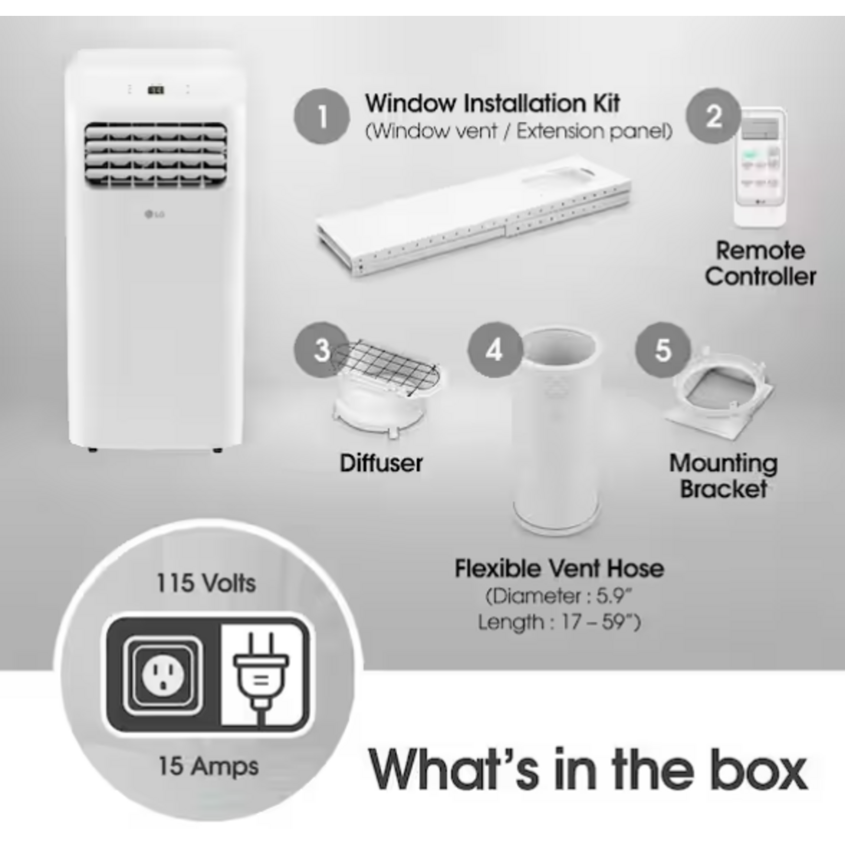 LG #LP0624WFR -  LG 6,000 (DOE) BTU 115-Volt Portable Air Conditioner Cools 250 Sq. Ft. with Dehumidifier and LCD Remote