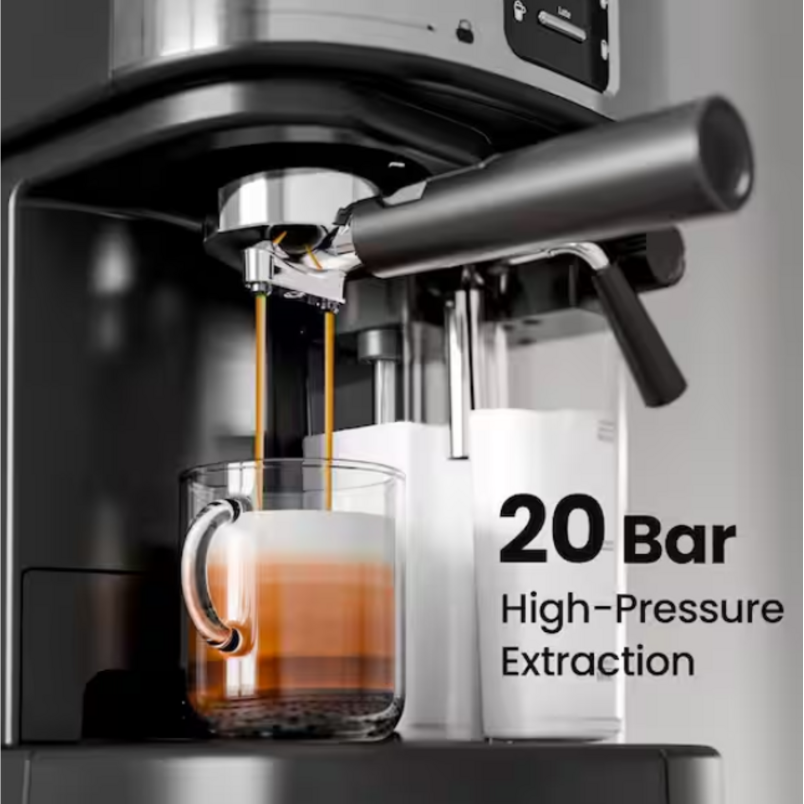 #CM5411C-UL - COWSAR 5 Cup Stainless Steel Semi-Automatic Espresso Machine, 20 Bar Latte Machine with Automatic Milk Frother