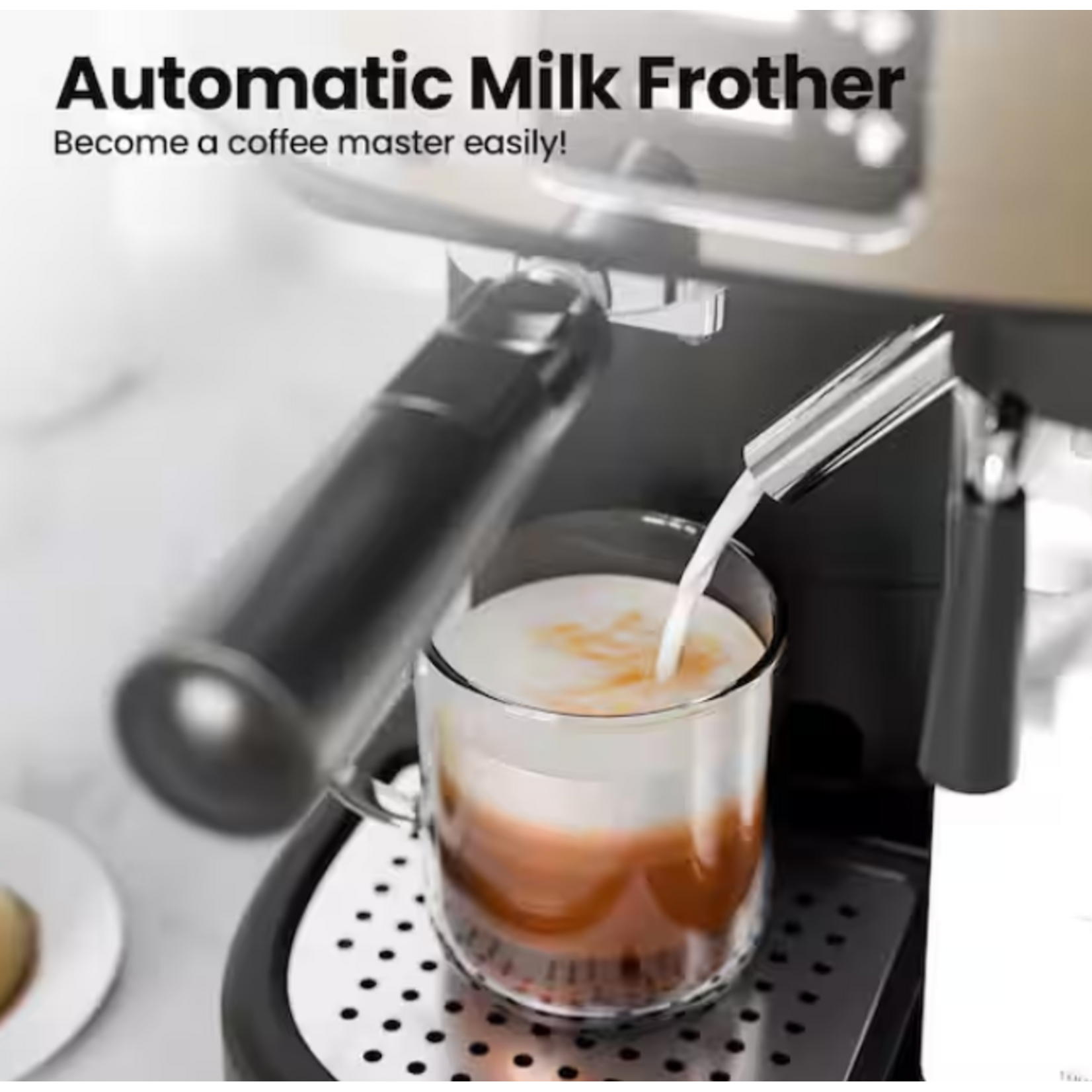 #CM5411C-UL - COWSAR 5 Cup Stainless Steel Semi-Automatic Espresso Machine, 20 Bar Latte Machine with Automatic Milk Frother