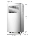 #NPL-05C/X1E-1 - COWSAR 5,000 BTU (SACC) Portable Air Conditioner Cools 270 Sq. Ft. with Dehumidifier, Remote and 24 Hours Timer in White