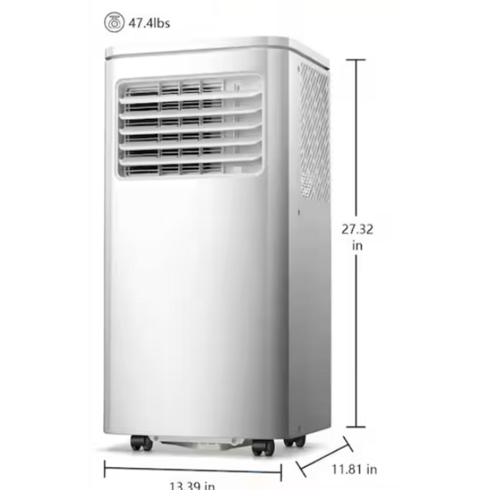 #NPL-05C/X1E-1 - COWSAR 5,000 BTU (SACC) Portable Air Conditioner Cools 270 Sq. Ft. with Dehumidifier, Remote and 24 Hours Timer in White