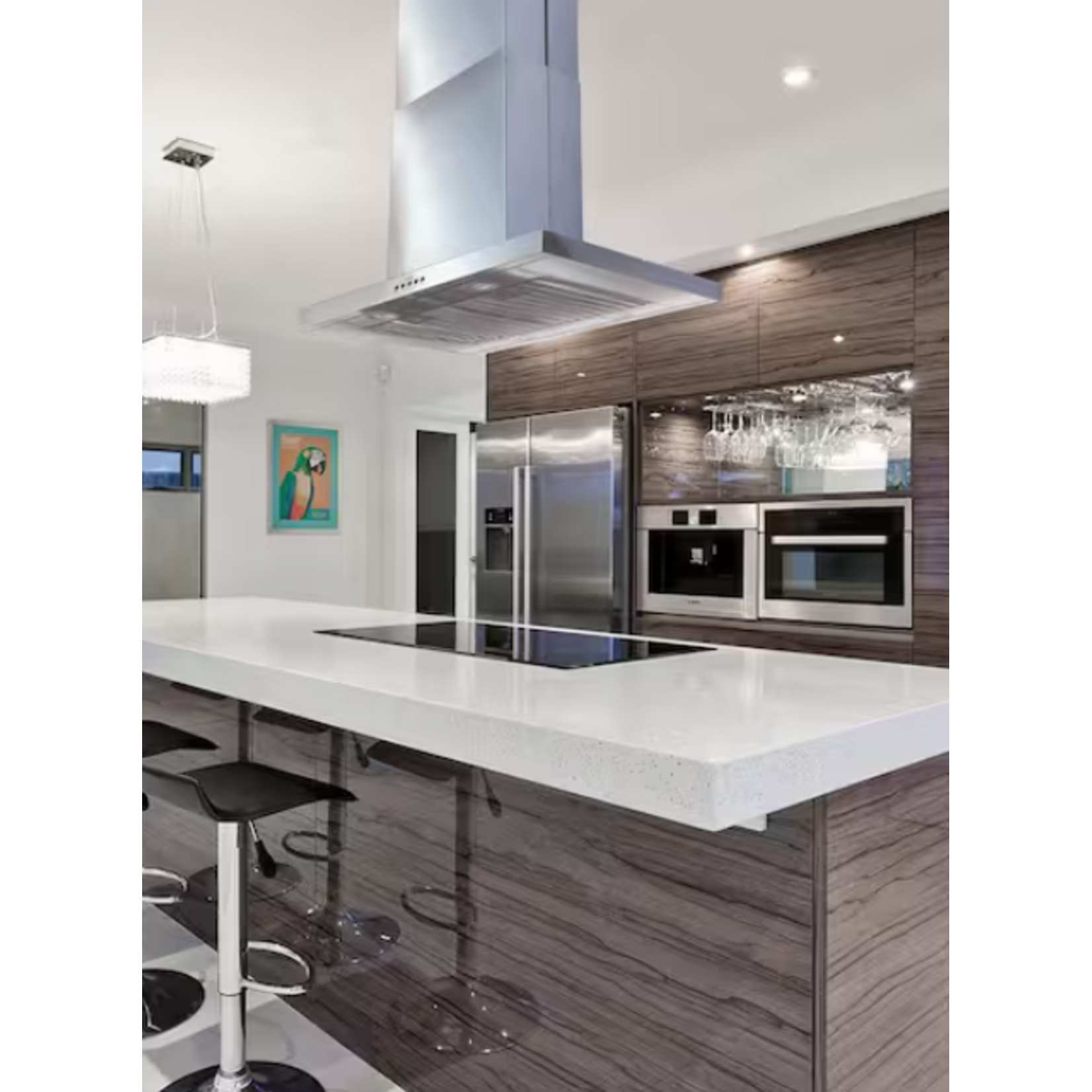 KOBE Range Hoods 36 in. 680 CFM Island Range Hood in Stainless Steel 3 Speed with QuietMode and 4 LED Lights