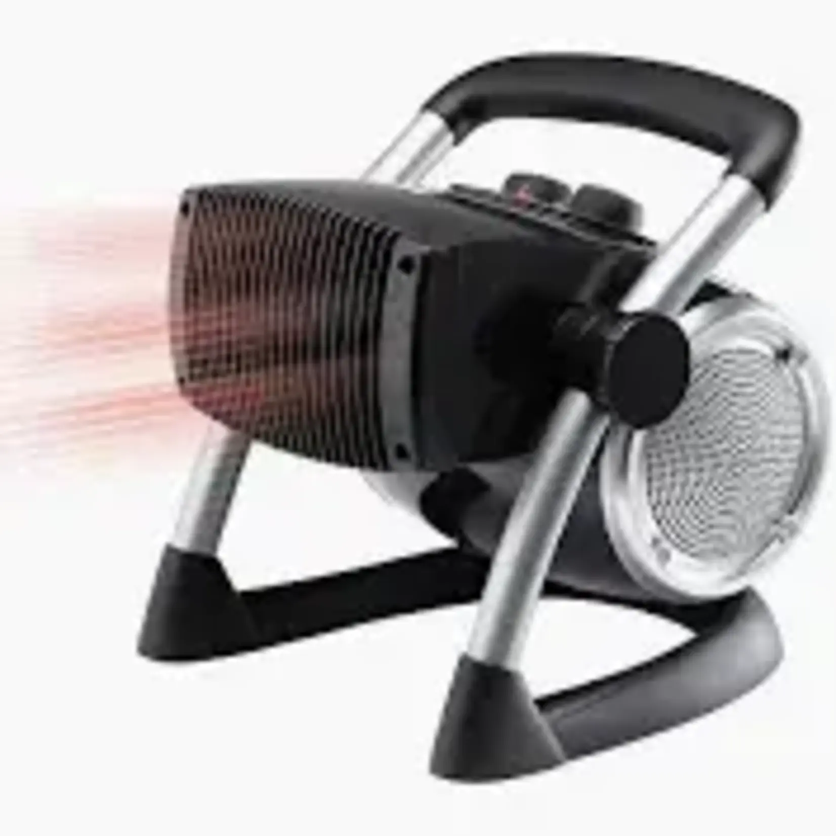 Lasko 5919 -1500W 11.75 in. 225 SQ.FT Black Electric Utility Ceramic Space Heater with Pivoting Head, 2 Heat Settings and Fan Only Mode