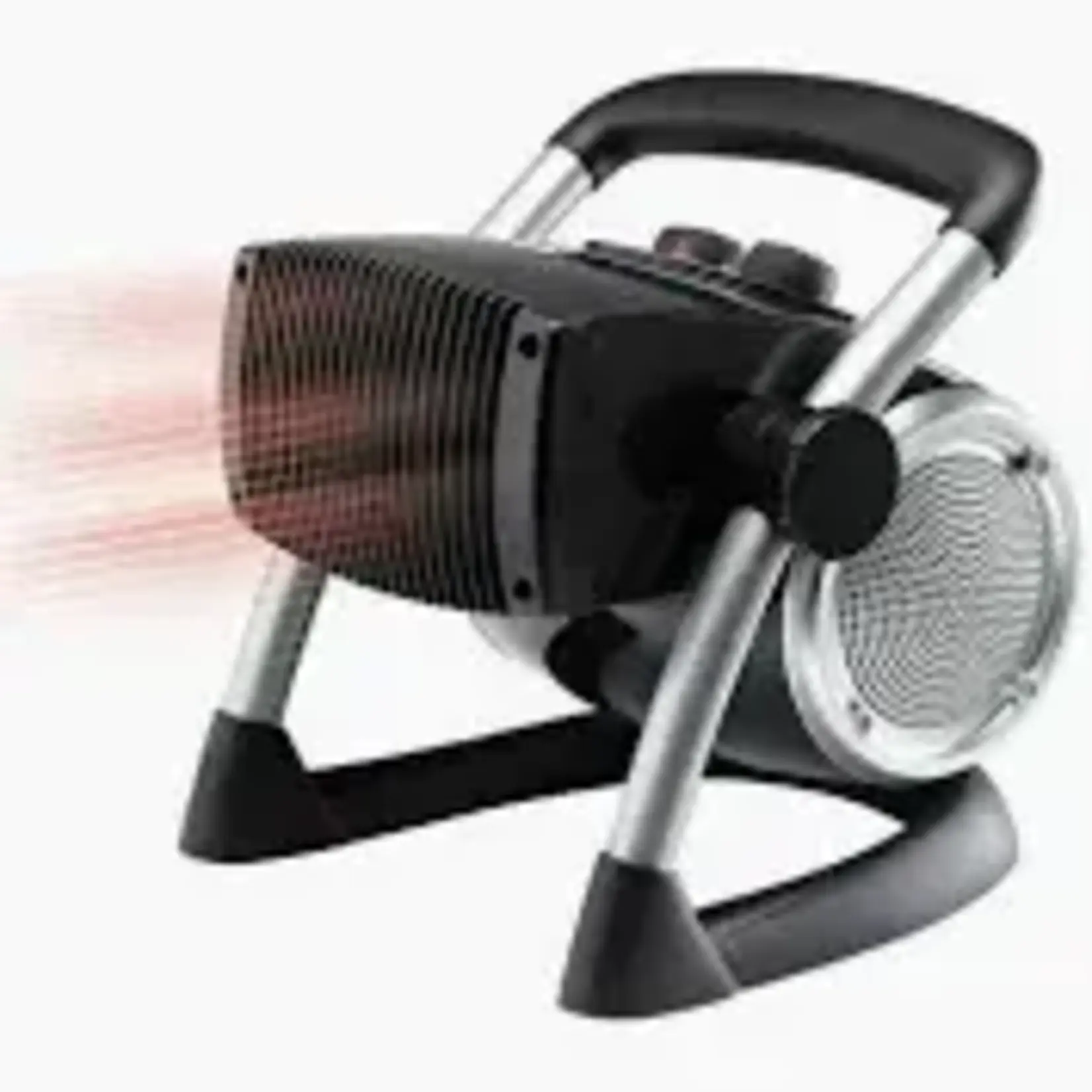 Lasko 5919 -1500W 11.75 in. 225 SQ.FT Black Electric Utility Ceramic Space Heater with Pivoting Head, 2 Heat Settings and Fan Only Mode