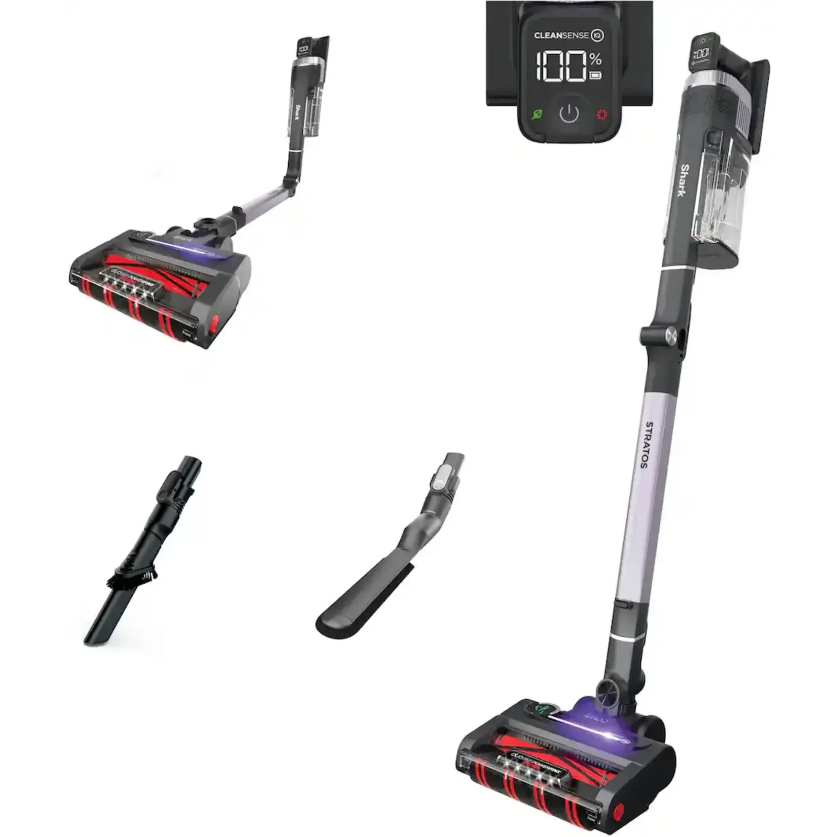 Shark IZ862H Shark Stratos Multiflex Bagless Cordless HEPA Stick Vacuum Cleaner, Clean Sense IQ, Duoclean Powerfins Hairpro, 60min Runtime