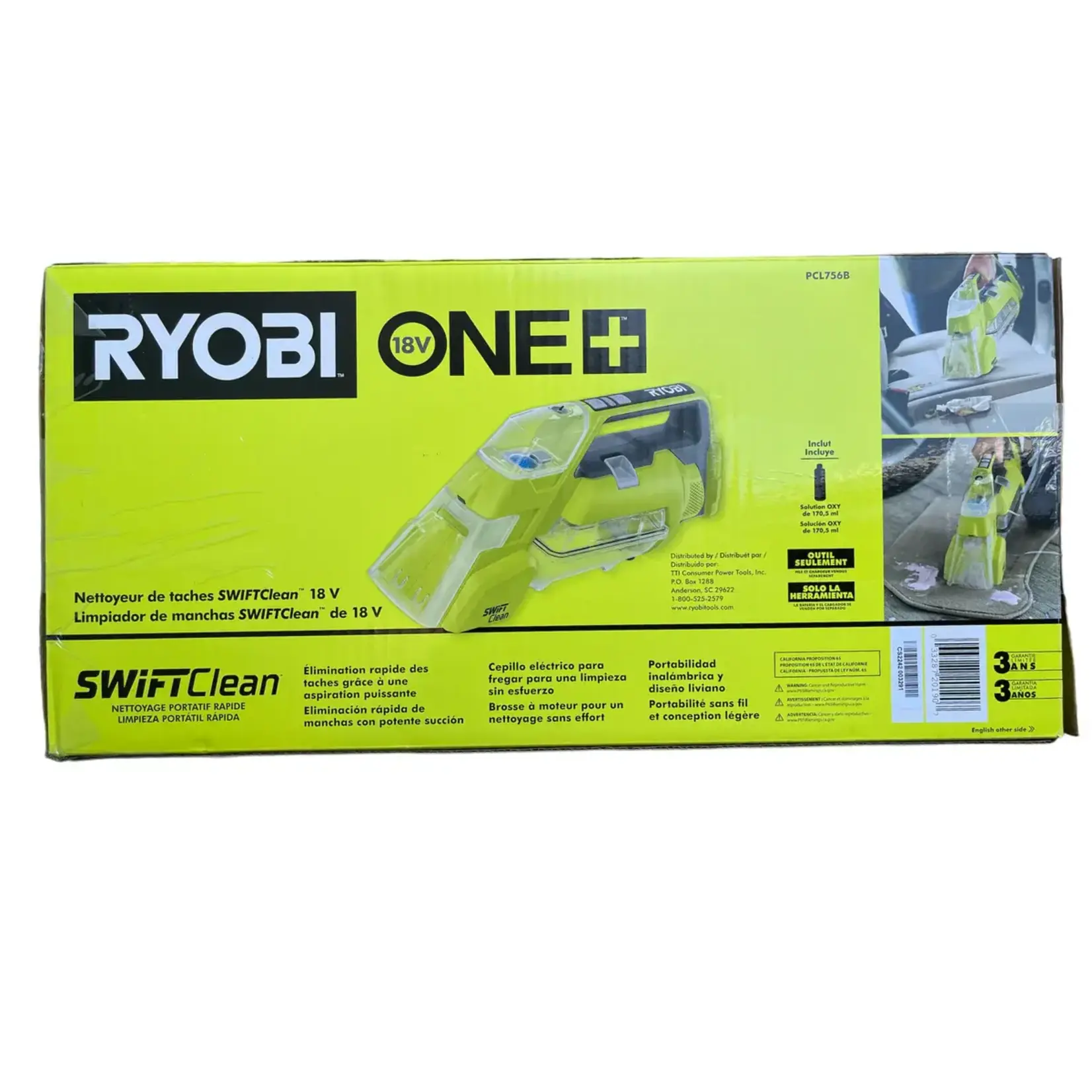 RYOBI-PCL756B ONE+ 18V Cordless SWIFTClean Spot Cleaner