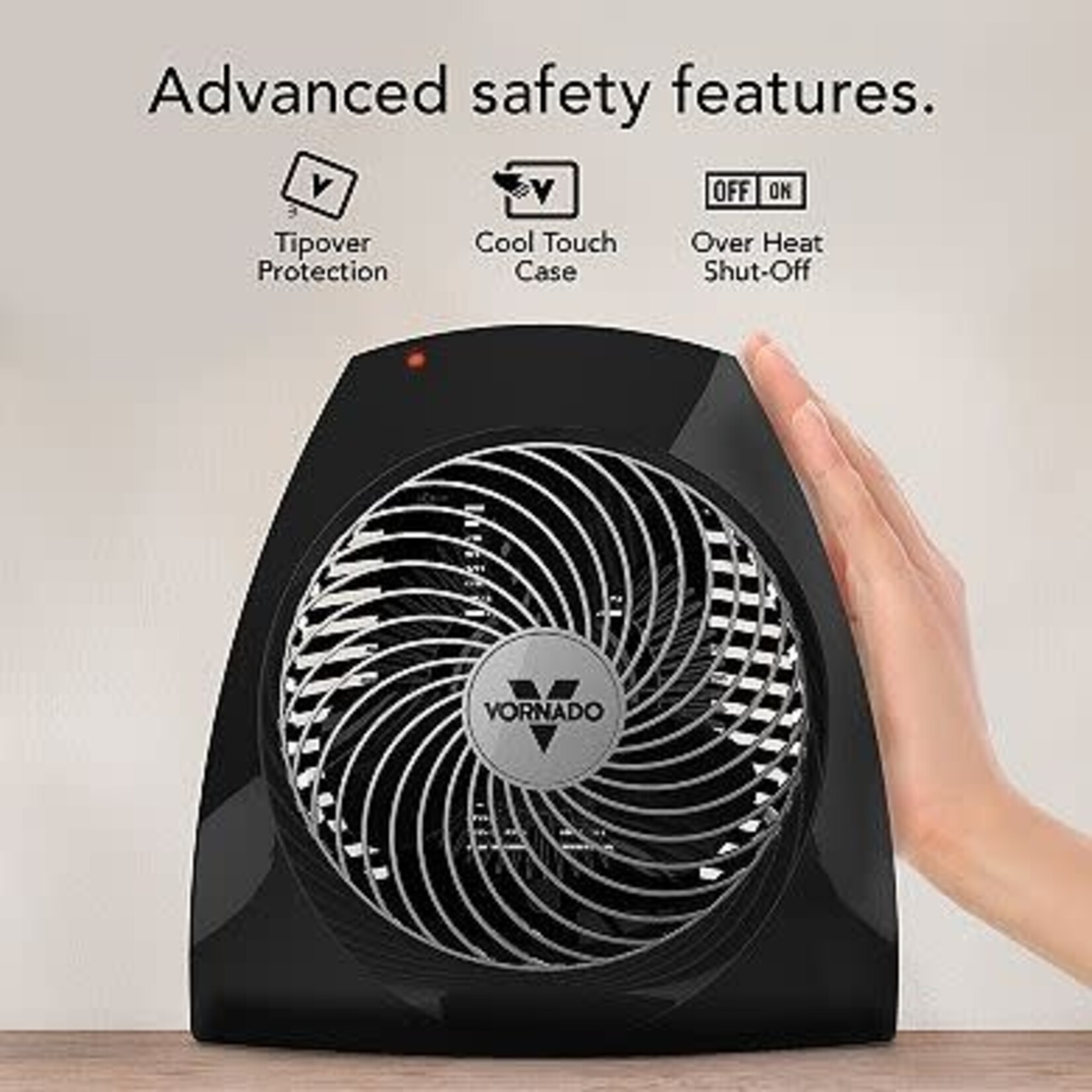 #VH240 - Vornado 1500 Watts Black Indoor Electric Fan Space Heater with Advanced Safety Features