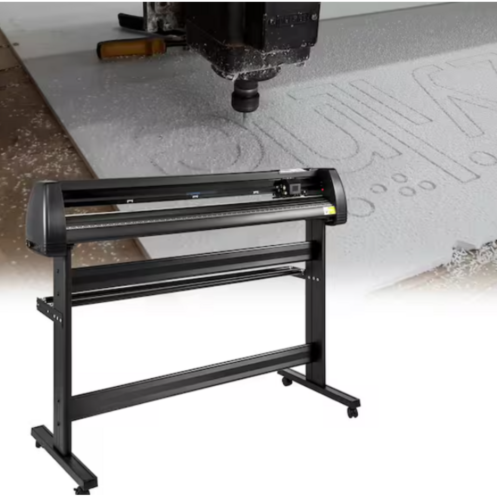 #KZJ-1350SDJC00001V1 - VEVOR Vinyl Cutter 53 in. LCD Display Vinyl Plotter Cutter Machine Windows Compatible System Sign Making Machine with Stand