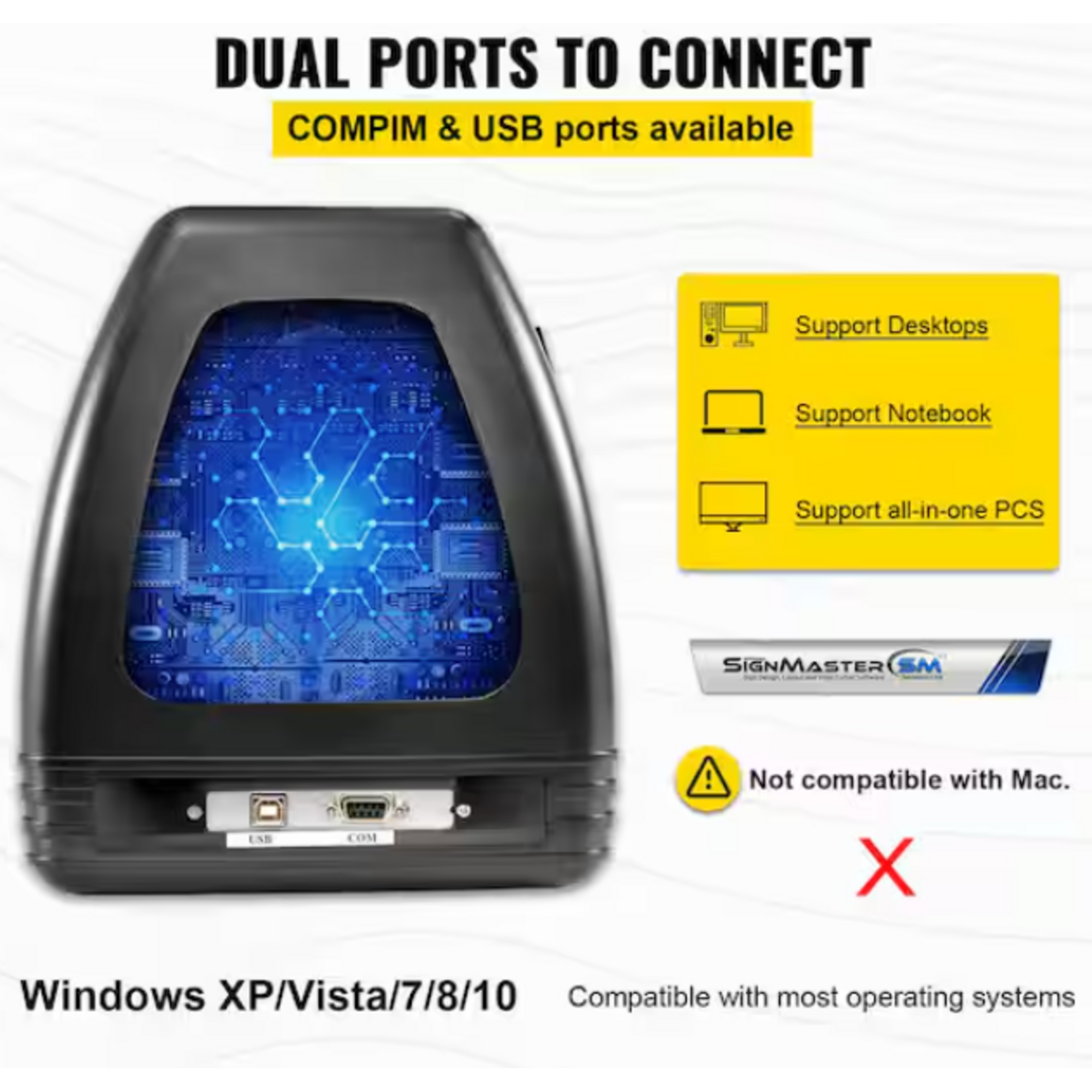 #KZJ-1350SDJC00001V1 - VEVOR Vinyl Cutter 53 in. LCD Display Vinyl Plotter Cutter Machine Windows Compatible System Sign Making Machine with Stand