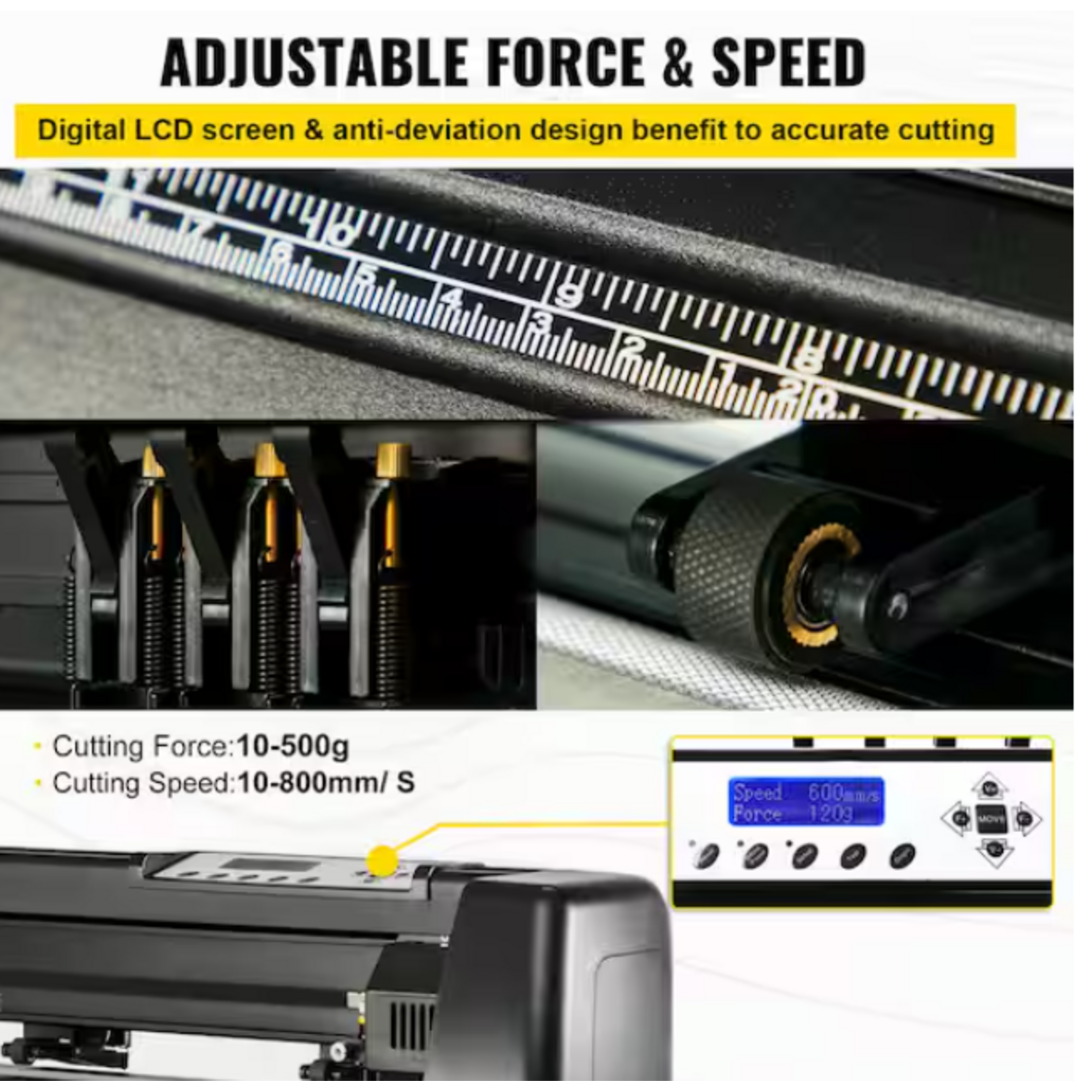 #KZJ-1350SDJC00001V1 - VEVOR Vinyl Cutter 53 in. LCD Display Vinyl Plotter Cutter Machine Windows Compatible System Sign Making Machine with Stand