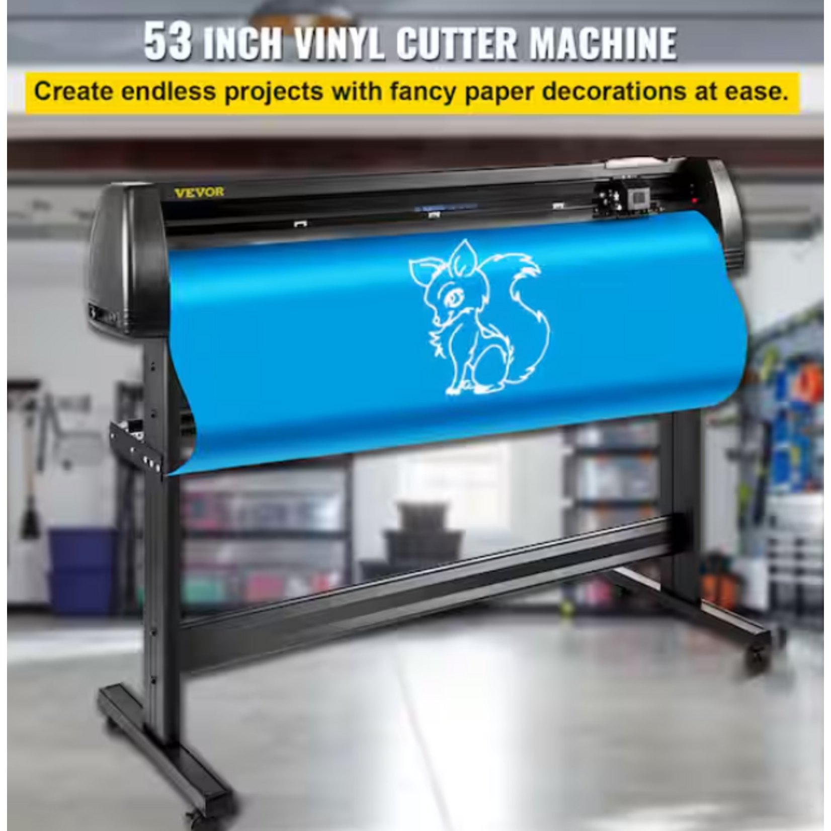 #KZJ-1350SDJC00001V1 - VEVOR Vinyl Cutter 53 in. LCD Display Vinyl Plotter Cutter Machine Windows Compatible System Sign Making Machine with Stand