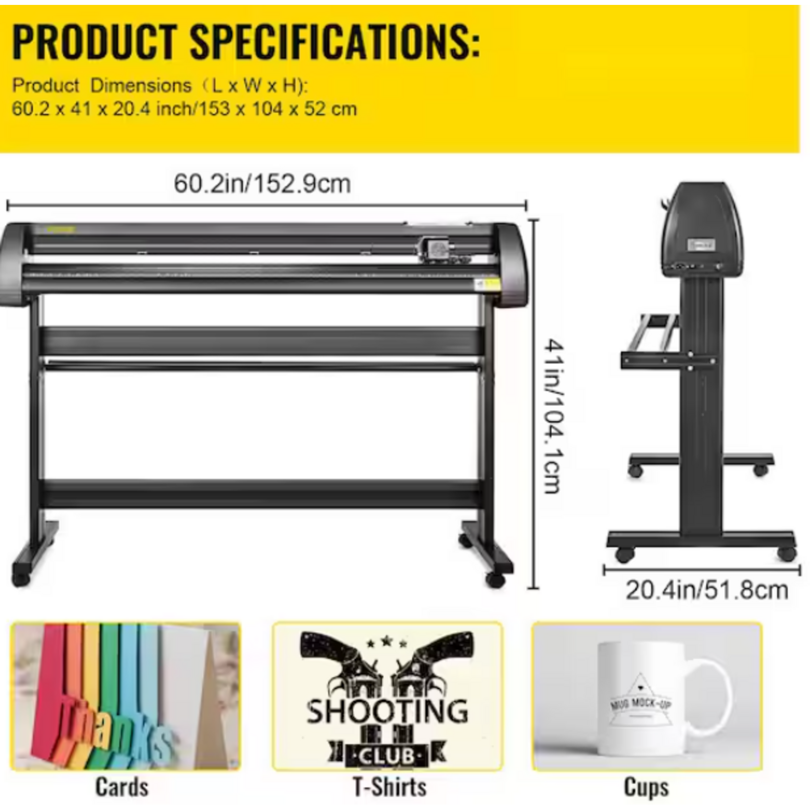#KZJ-1350SDJC00001V1 - VEVOR Vinyl Cutter 53 in. LCD Display Vinyl Plotter Cutter Machine Windows Compatible System Sign Making Machine with Stand