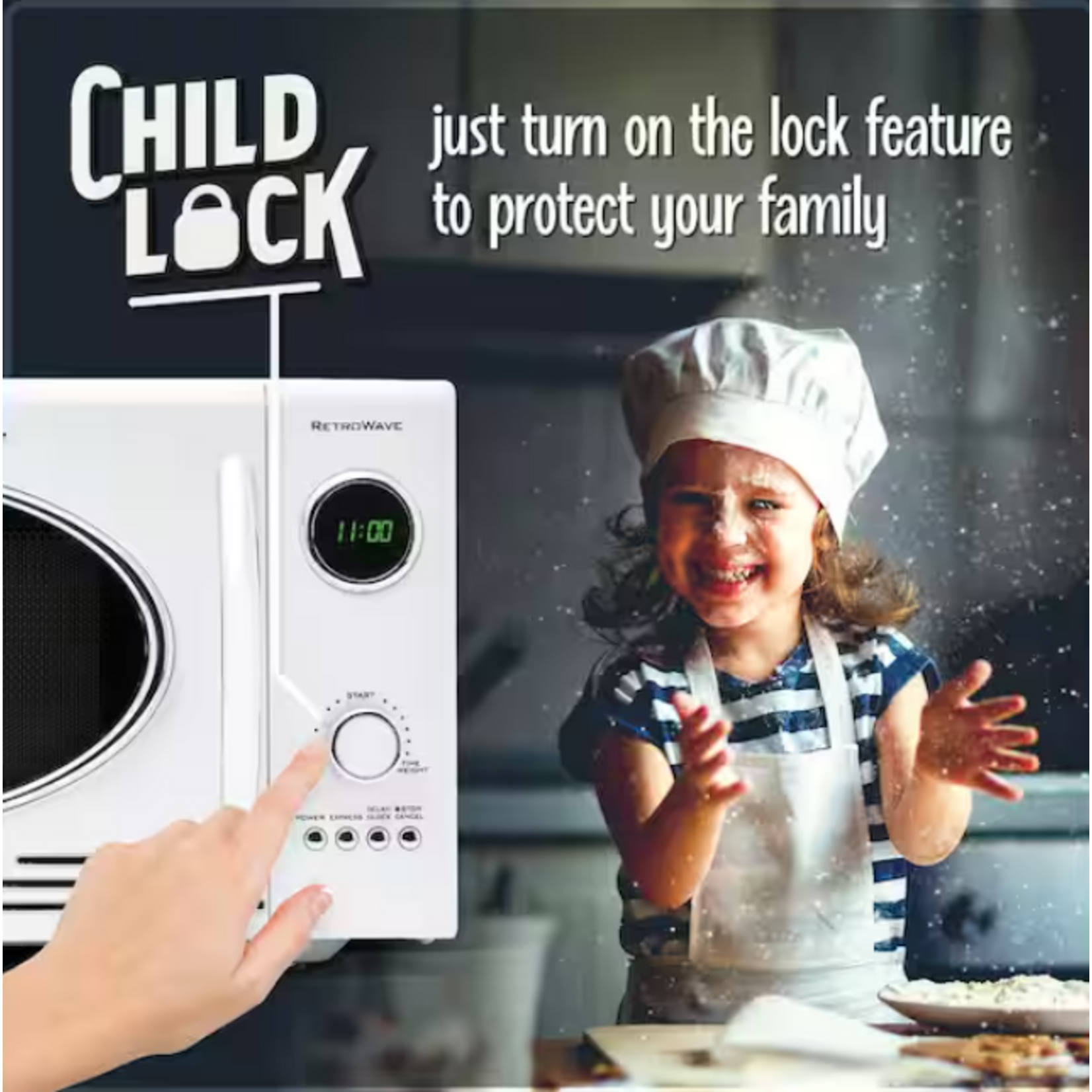 Retro Series 19.5 in. Wide 0.9 cu. ft. 800-Watt Countertop Microwave in White