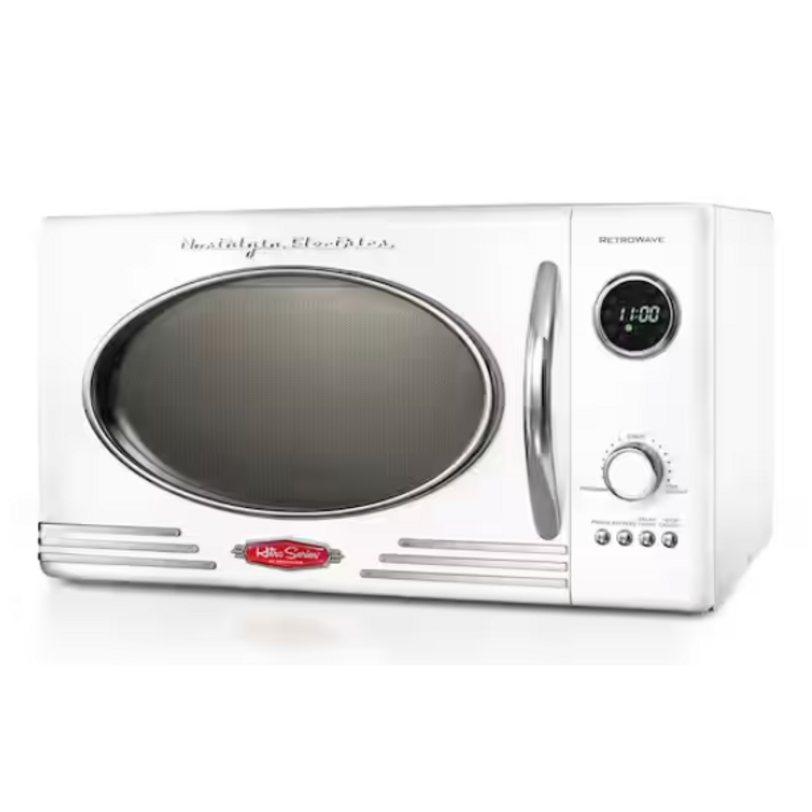 Retro Series 19.5 in. Wide 0.9 cu. ft. 800-Watt Countertop Microwave in White