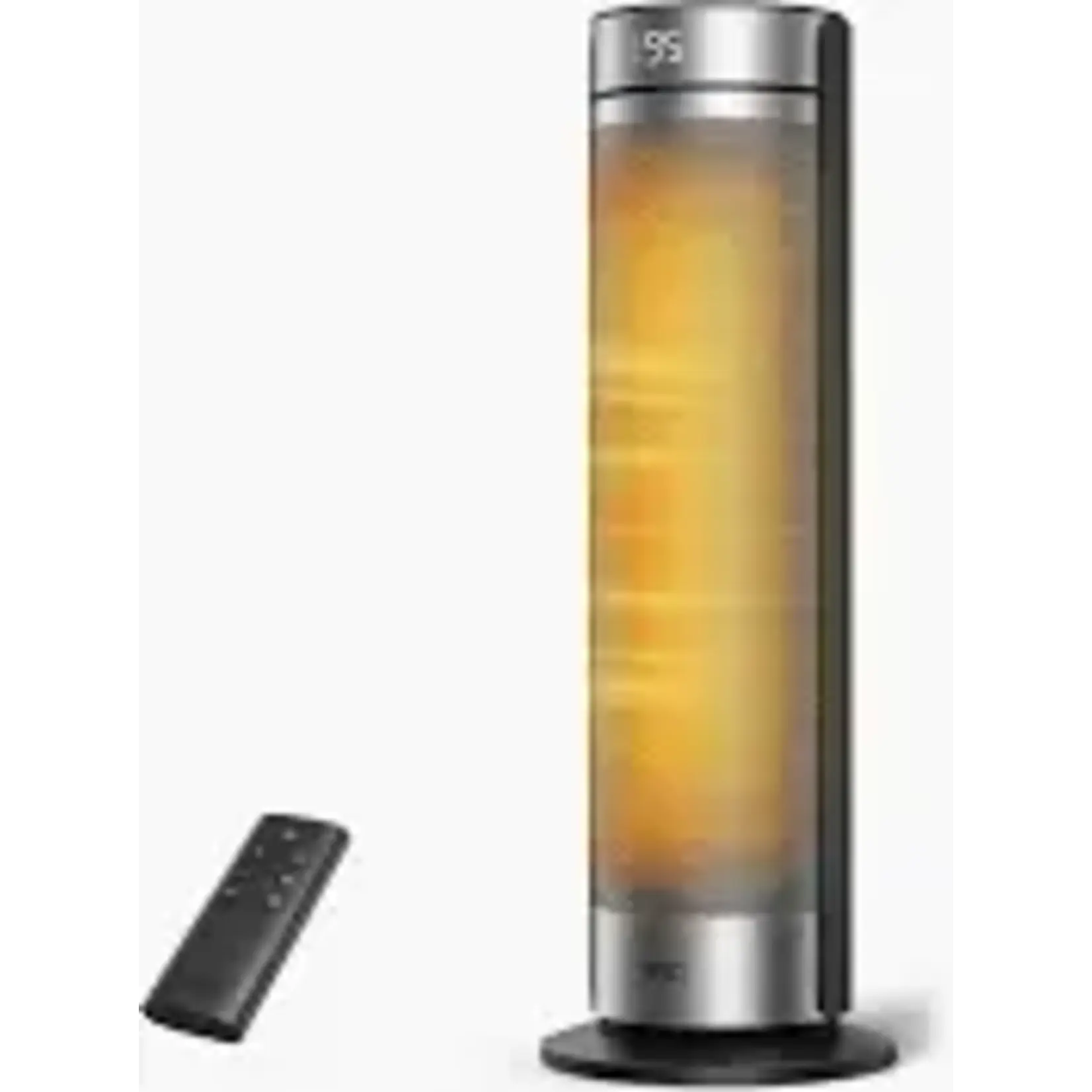 DREO DREO DR-HSH021-1500-Watt 23 in. Portable Indoor Ceramic Convection Electric Space Heater, 70° Osc w/Remote, 3-Heat Levels in Silver