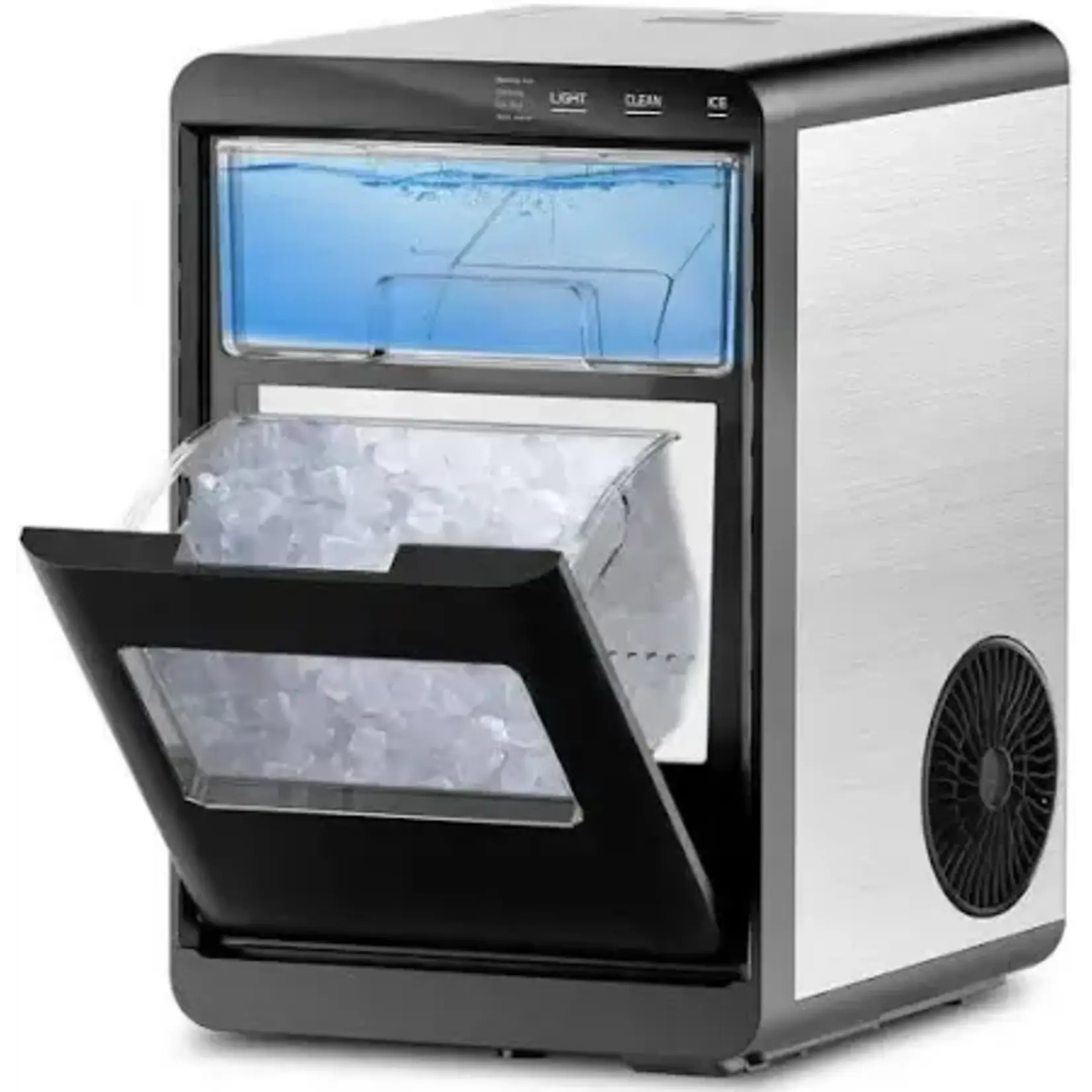 SIMZLIFE IM017-NBL 9.6 in. 45lb/24H Nugget Ice Countertop Portable Ice Maker in Black - 2lb Capacity, Auto-Clean, Scoop and Basket