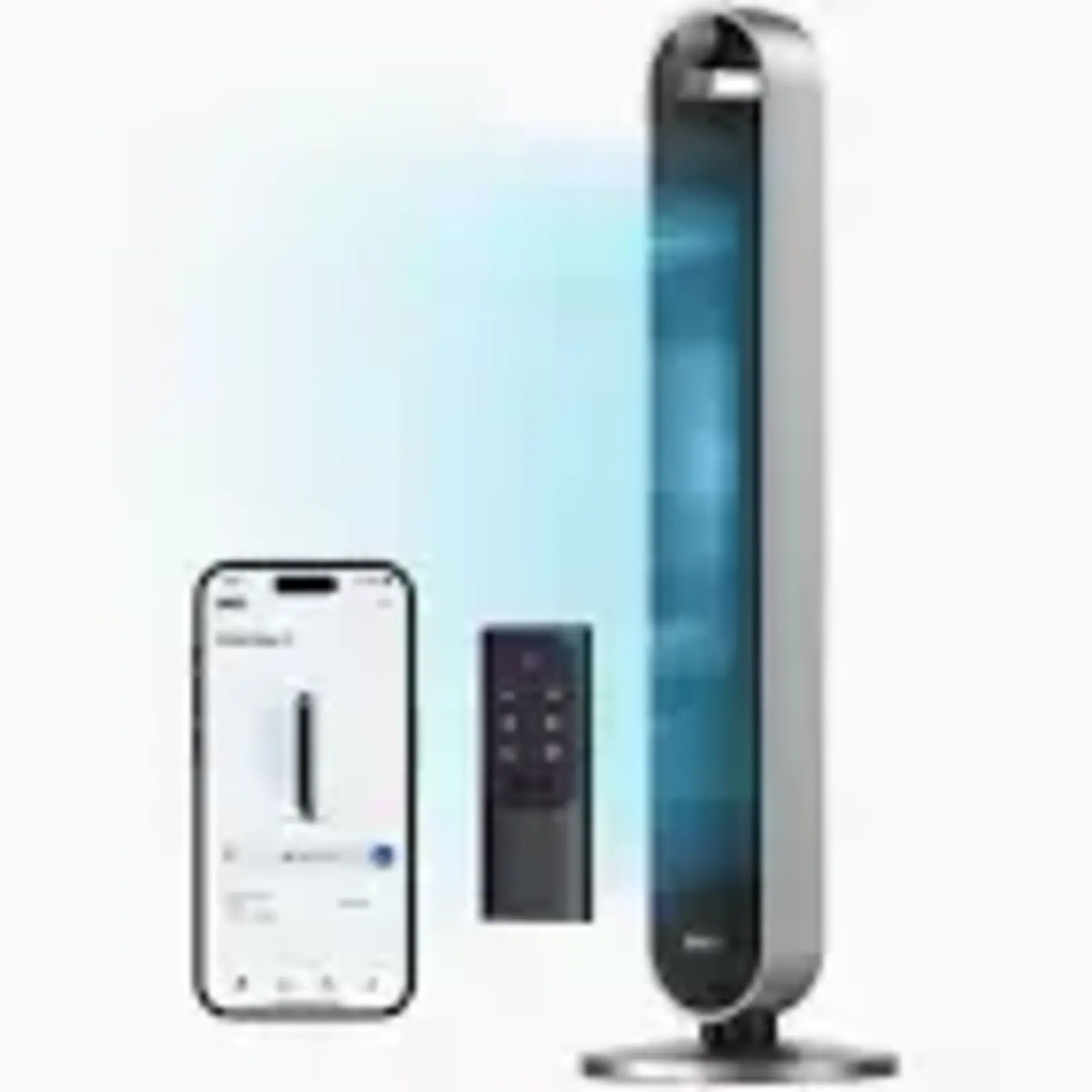 DREO DREO -DR-HTF011S 42 in. Smart Tower Fan, 9-Speeds, 12 H Timer, 90° Oscillation with Remote, DC Motor, Wi-Fi Voice Control in Black