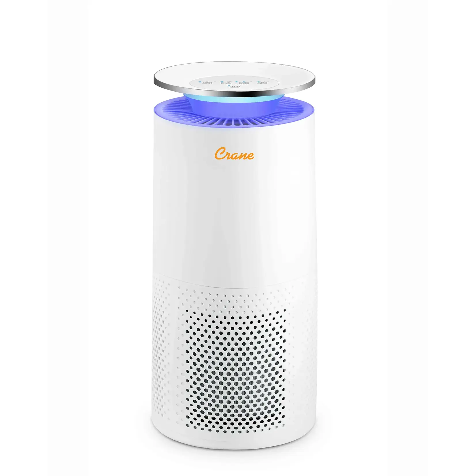 CRANE CRANE TRUE -EE-5069-HEPA & UV-C LIGHT AIR PURIFIER 500 Sq Feet Coverage, Timer Function, Sleep Mode, Built in Air Quality Monitor,