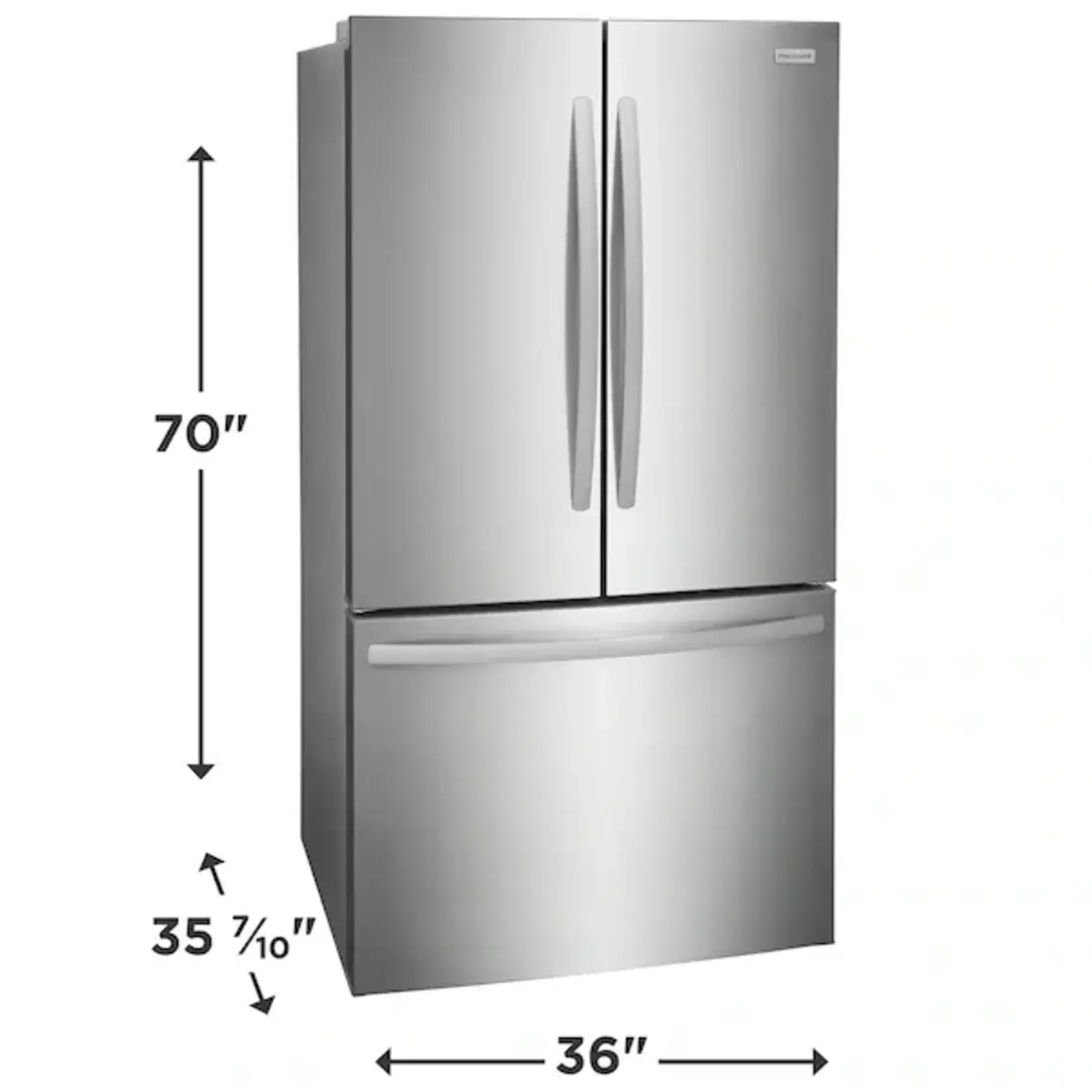 Frigidaire #FRFS2823AS - Frigidaire Standard-Depth 27.8-cu ft 3 -Door French Door Refrigerator with Ice Maker with Water and Ice Dispenser ( Stainless Steel ) ENERGY STAR Certified