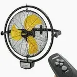 5000 CFM Deeshe-FANW20RS 20 in. Orbital Remote Control Wall Mounted Fan