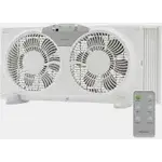 Holmes -12965-9 in. Twin-Blade 3-Speed White Digital Window Fan with Remote Control