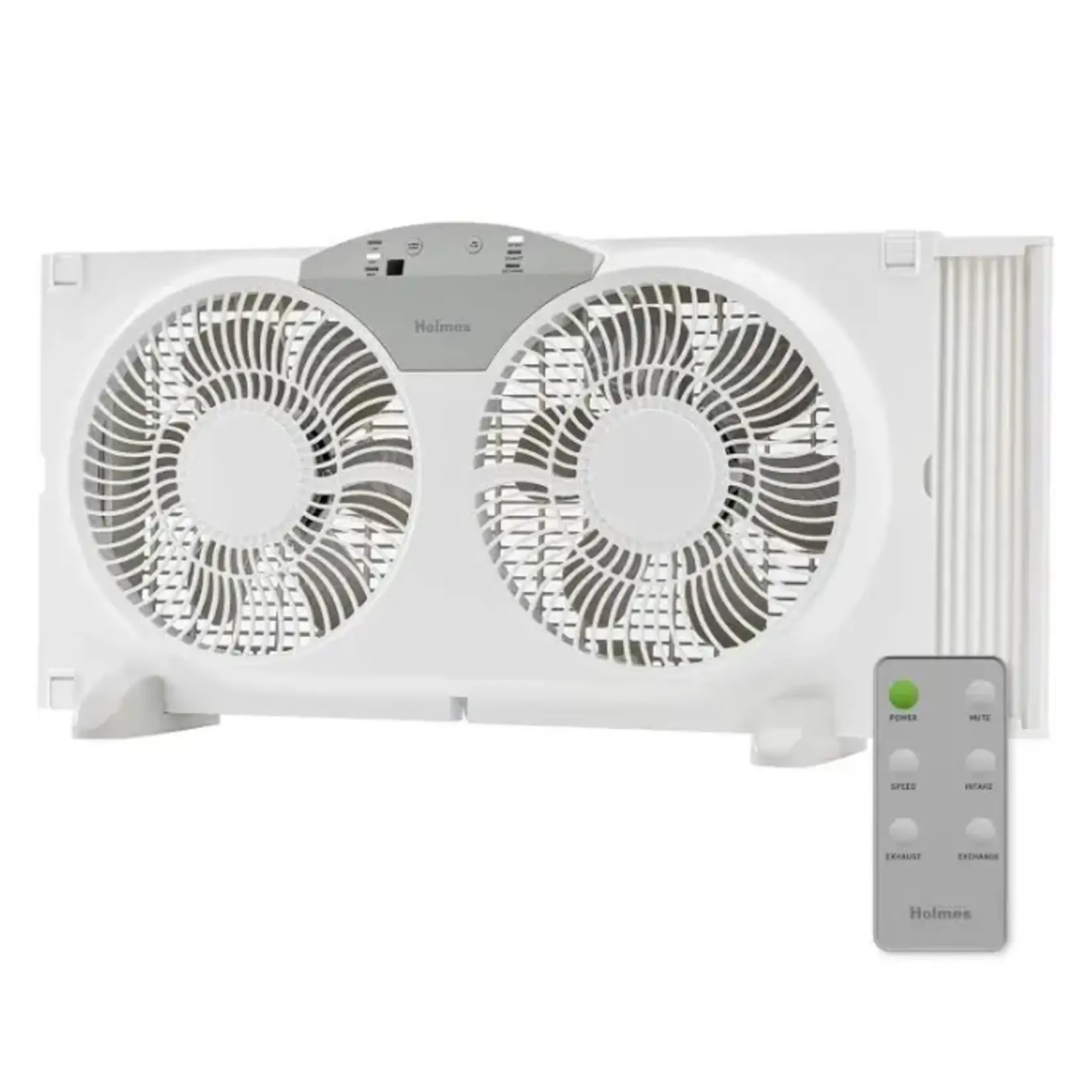 Holmes -12965-9 in. Twin-Blade 3-Speed White Digital Window Fan with Remote Control