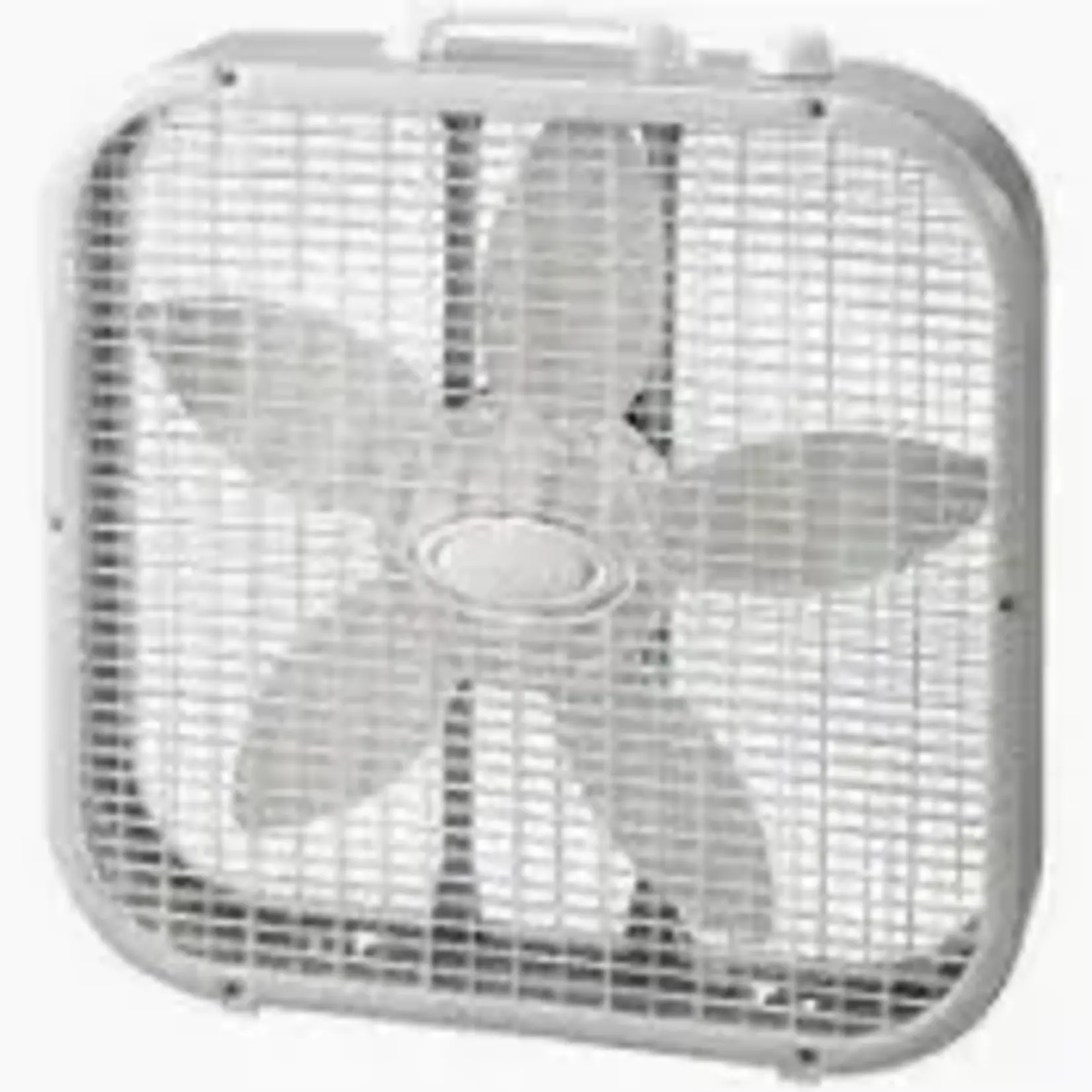 Lasko- 373320- in. 3 Speed Box Fan in White for Bedrooms, Living Rooms, Garages with Save Smart Technology, 1800 CFM, Carry Handle