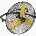 HICFM -BL-FAN-W24-24 in. 2 Speeds High Velocity Wall Fan in Yellow with Permanent Lubricated Ball Bearing, 180° Oscillating, Low Noise