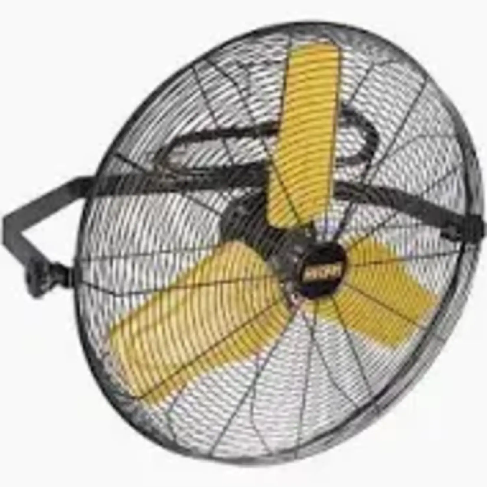 HICFM -BL-FAN-W24-24 in. 2 Speeds High Velocity Wall Fan in Yellow with Permanent Lubricated Ball Bearing, 180° Oscillating, Low Noise