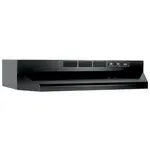 Broan 413023 CFM 30"BLACK Wide Steel Non Ducted Under Cabinet Range Hood with Charcoal Filter and Axial Fan
