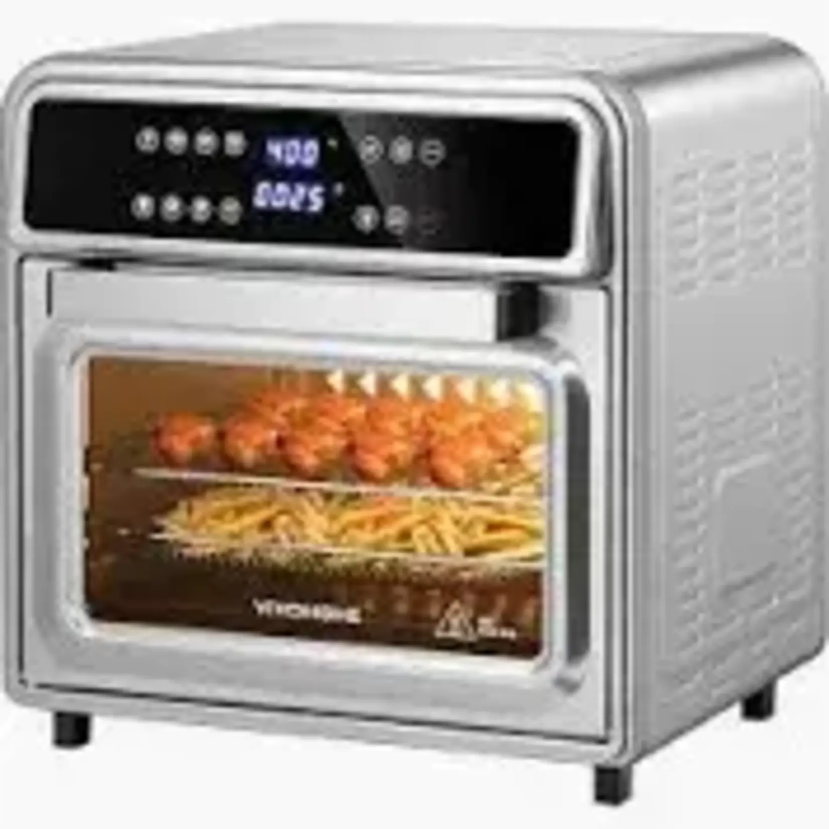 SOZT -KAFG-1500A 12.7Qt. Stainless Steel Multi-Function Digital Air Fryer Oven With Chromed Mesh Basket, Drip Tray