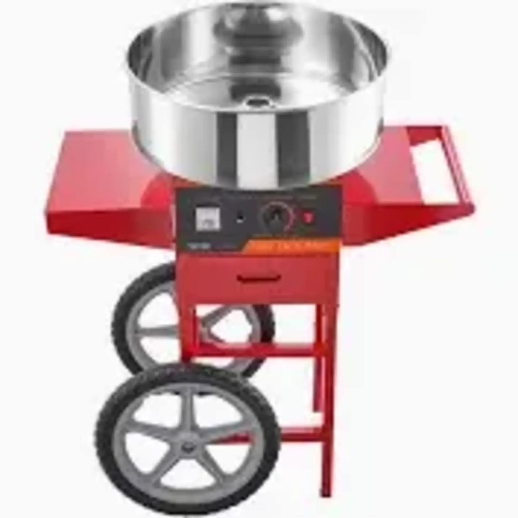 VEVOR Electric Cotton Candy Machine with Cart 1000W Commercial Candy Floss Maker with Stainless Steel Bowl, Drawer, RED
