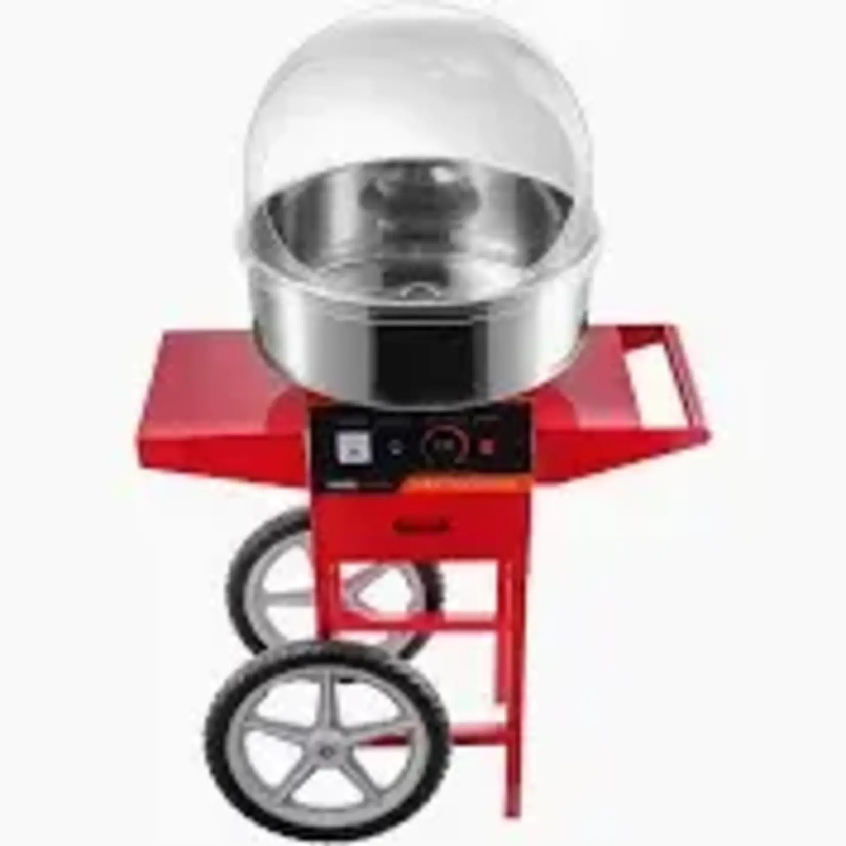 VEVOR Electric Cotton Candy Machine with Cart 1000W Commercial Candy Floss Maker with Stainless Steel Bowl, Drawer, RED